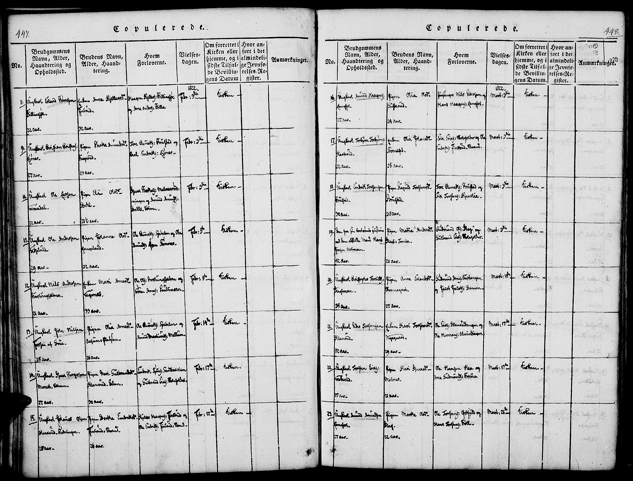 Vinger prestekontor, AV/SAH-PREST-024/H/Ha/Haa/L0006: Parish register (official) no. 6, 1814-1825, p. 447-448