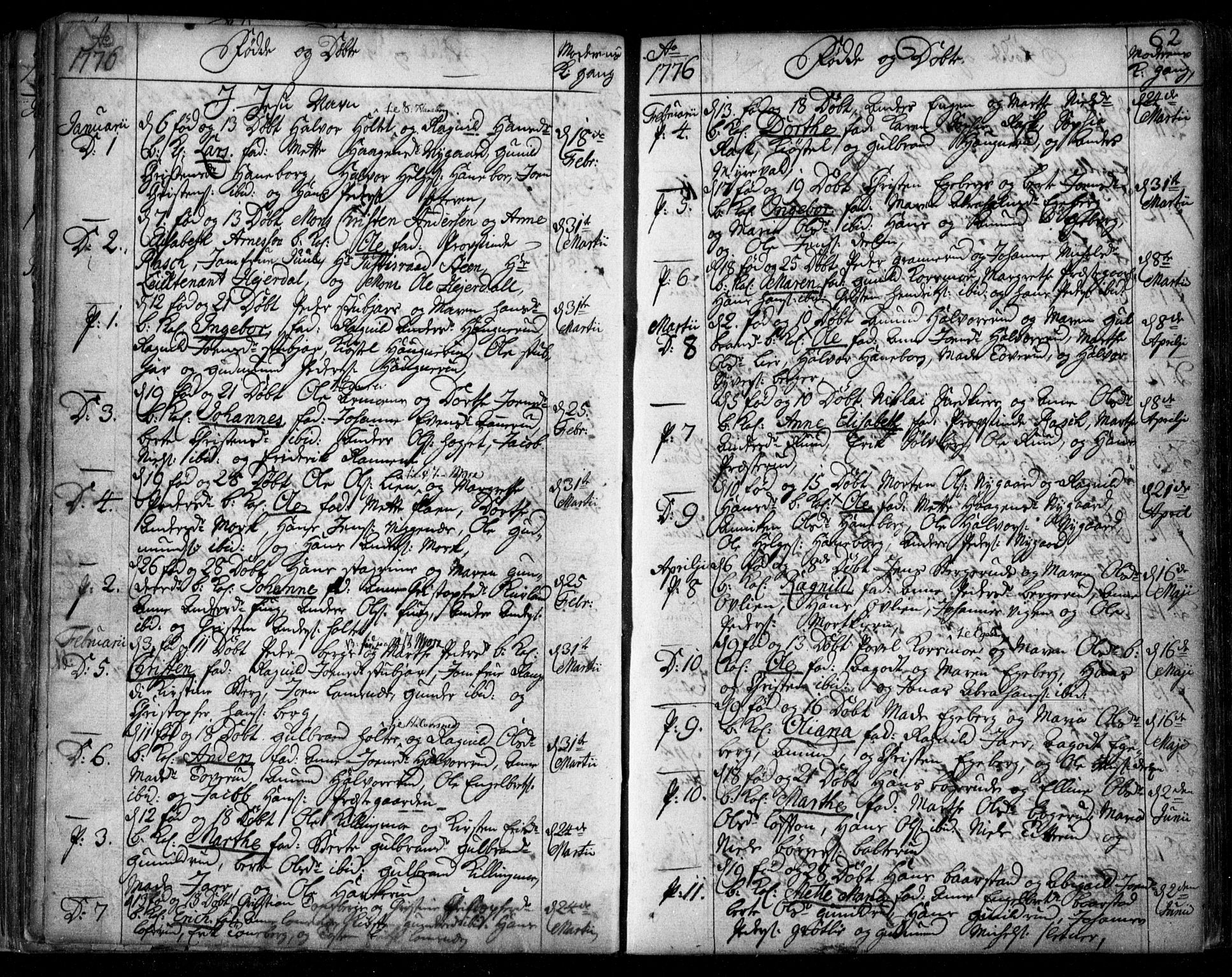 Aurskog prestekontor Kirkebøker, SAO/A-10304a/F/Fa/L0003: Parish register (official) no. I 3, 1767-1807, p. 62