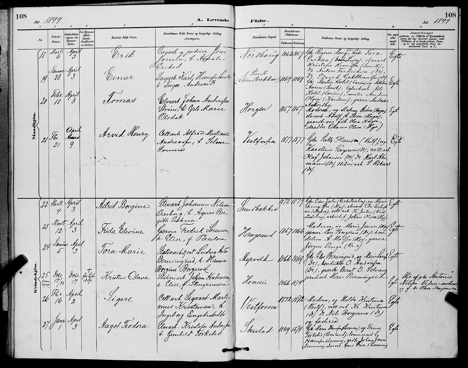 Eiker kirkebøker, AV/SAKO-A-4/G/Ga/L0007: Parish register (copy) no. I 7, 1893-1902, p. 108