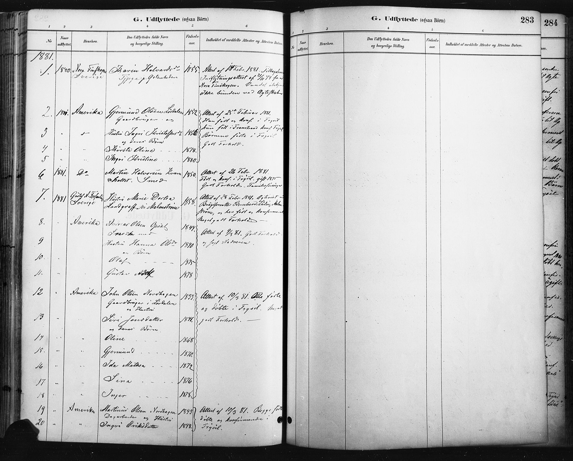 Trysil prestekontor, SAH/PREST-046/H/Ha/Haa/L0009: Parish register (official) no. 9, 1881-1897, p. 283
