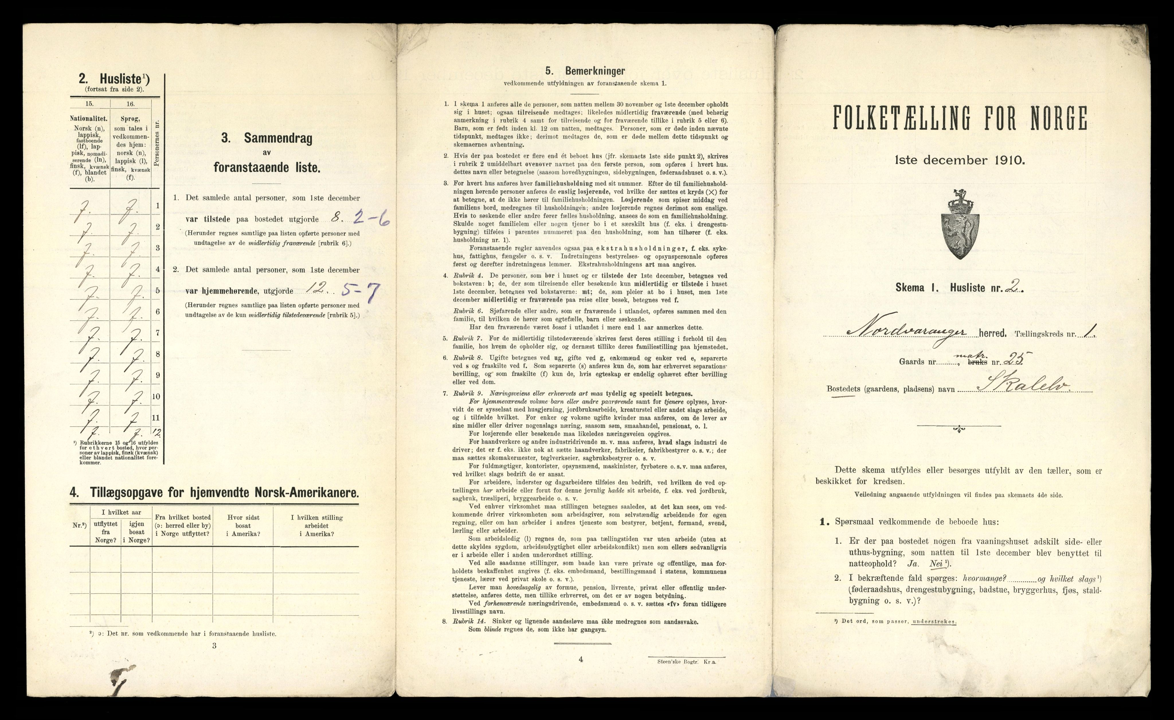 RA, 1910 census for Nord-Varanger, 1910, p. 25