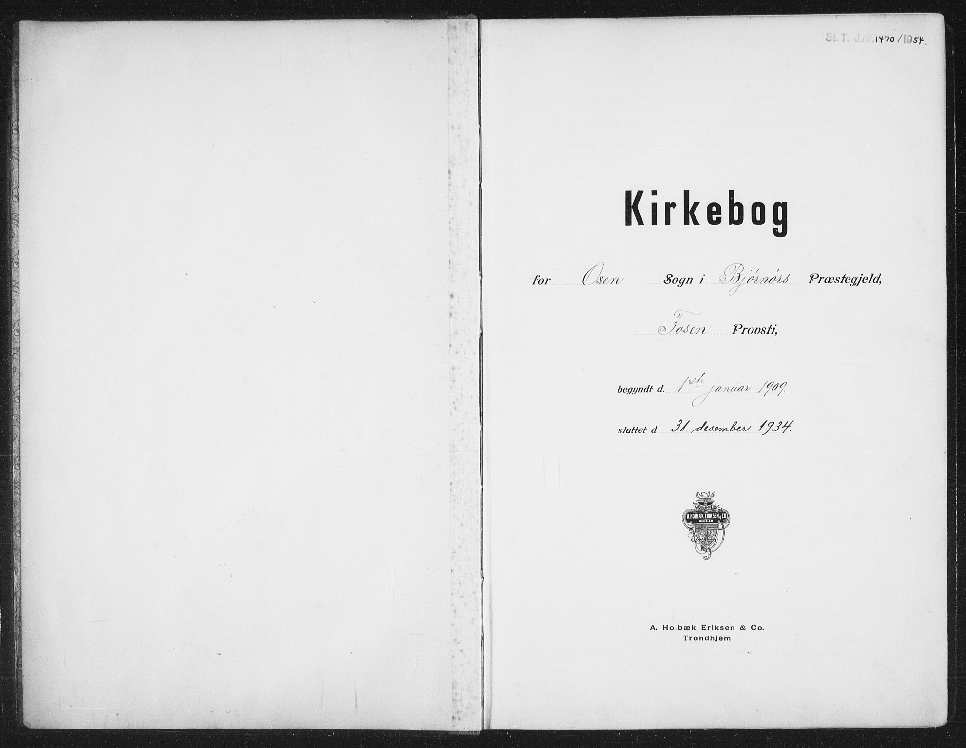 Ministerialprotokoller, klokkerbøker og fødselsregistre - Sør-Trøndelag, SAT/A-1456/658/L0727: Parish register (copy) no. 658C03, 1909-1935