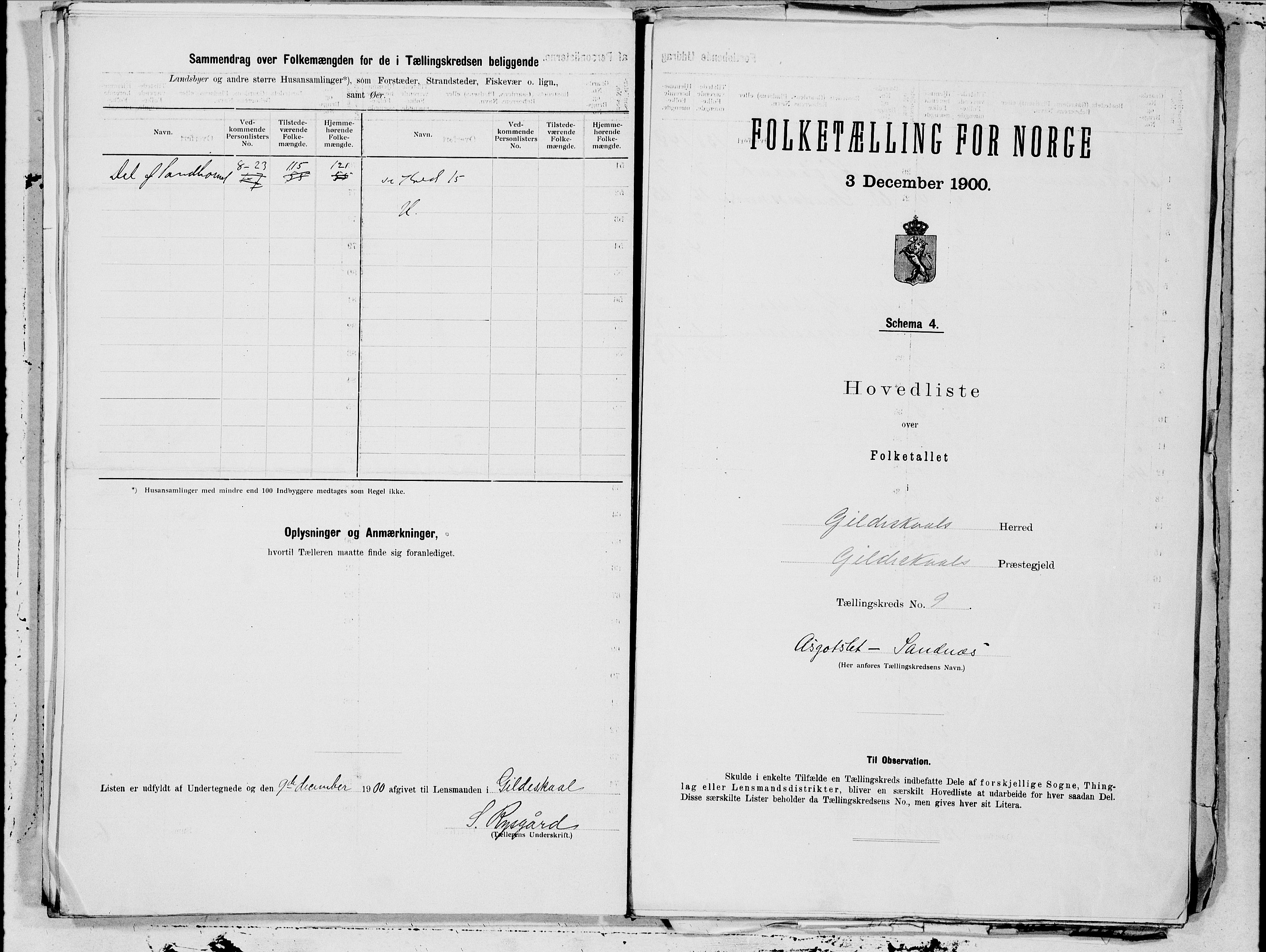 SAT, 1900 census for Gildeskål, 1900, p. 18