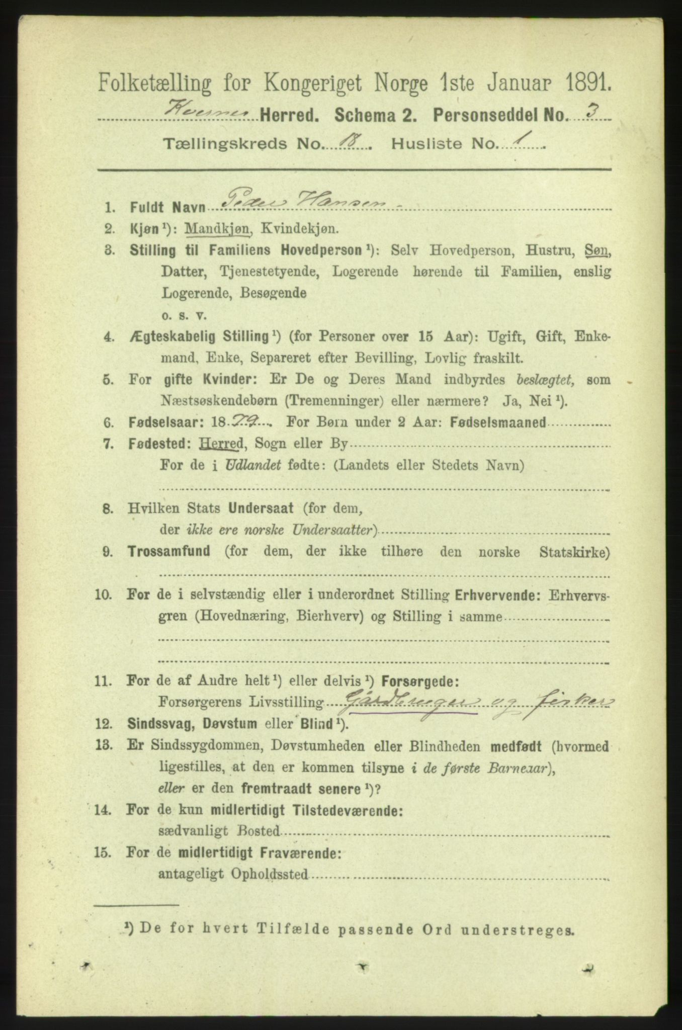 RA, 1891 census for 1553 Kvernes, 1891, p. 7755