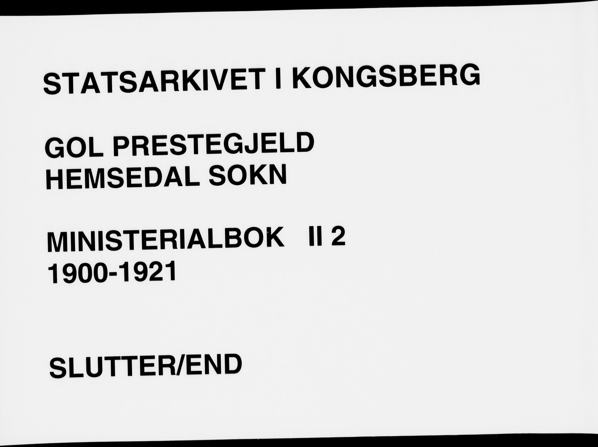 Gol kirkebøker, AV/SAKO-A-226/F/Fb/L0002: Parish register (official) no. II 2, 1900-1921