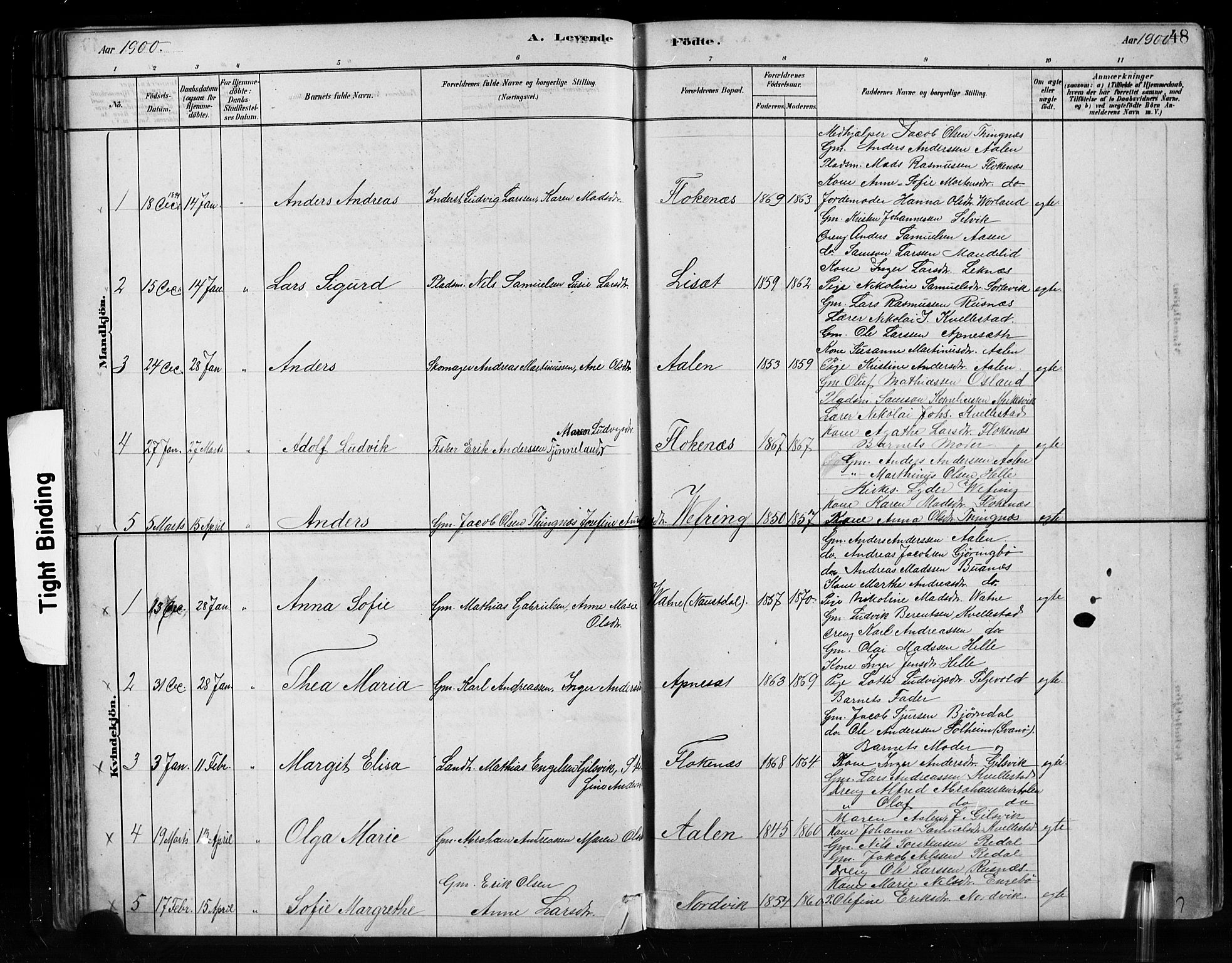 Førde sokneprestembete, SAB/A-79901/H/Hab/Habe/L0001: Parish register (copy) no. E 1, 1881-1920, p. 48