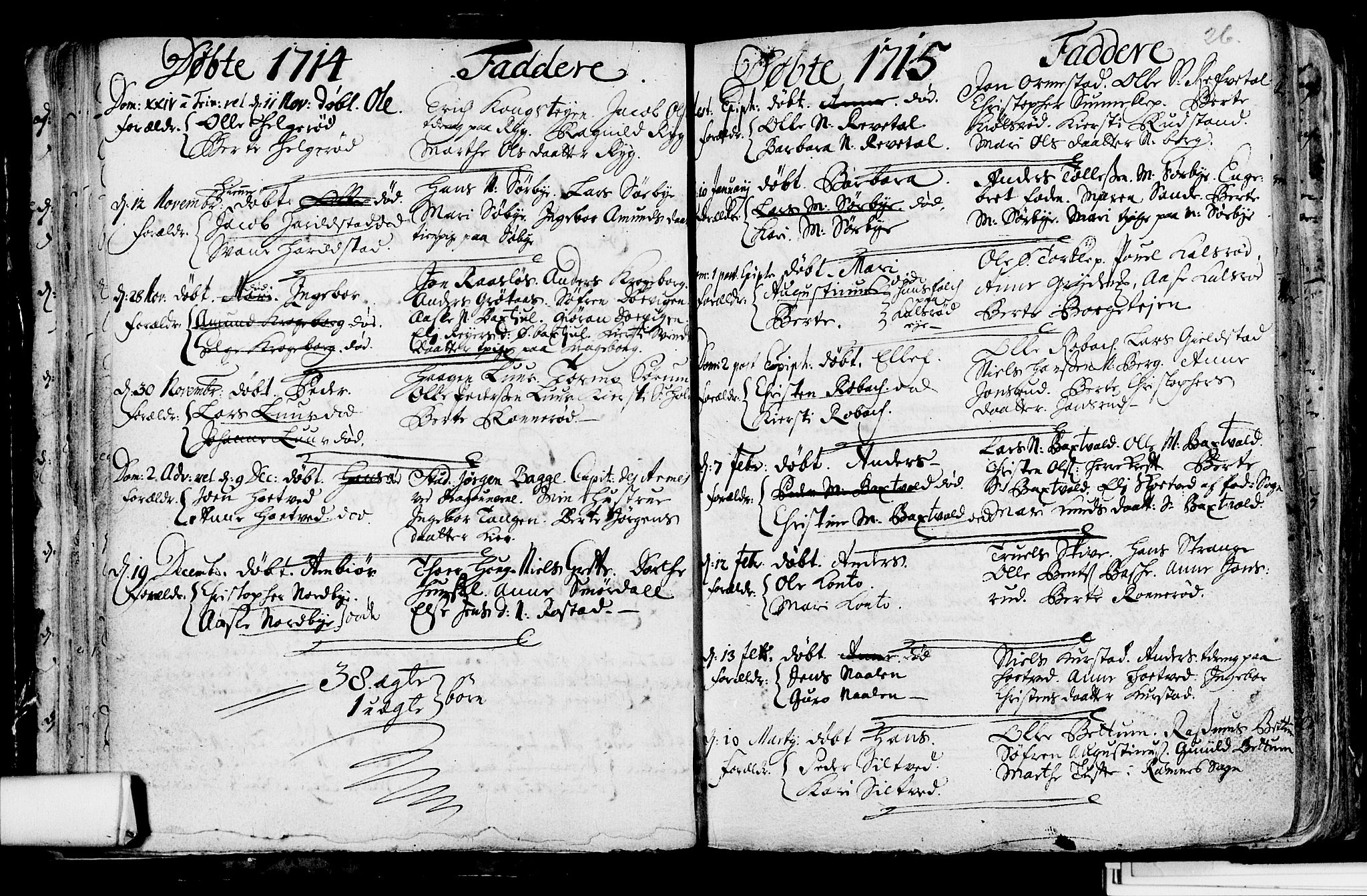 Våle kirkebøker, SAKO/A-334/F/Fa/L0002: Parish register (official) no. I 2, 1705-1732, p. 26