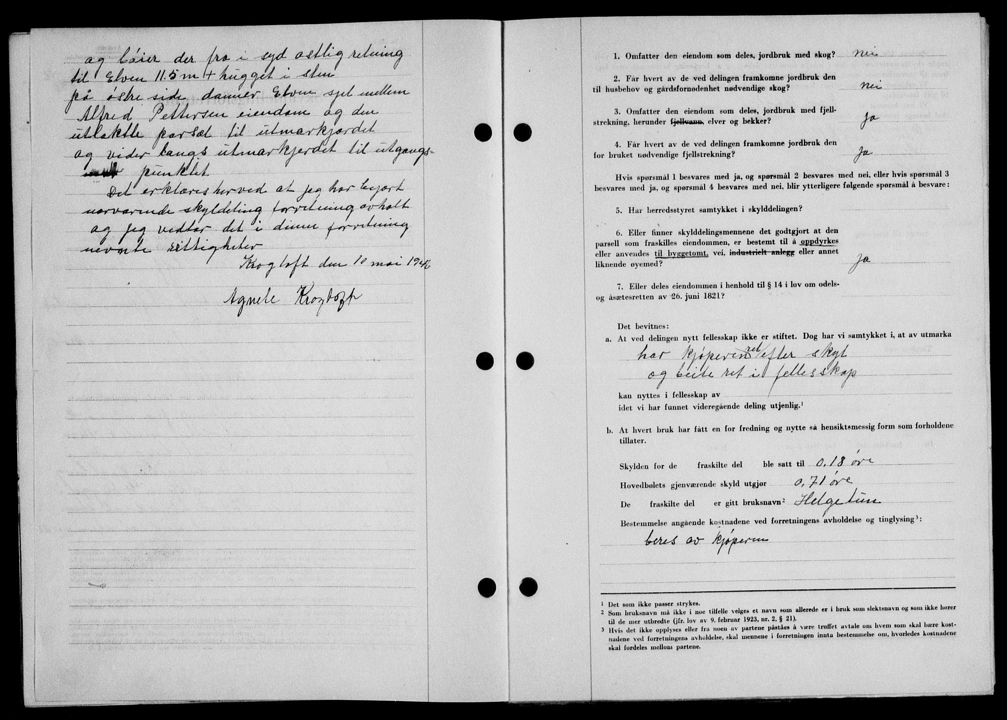 Lofoten sorenskriveri, SAT/A-0017/1/2/2C/L0014a: Mortgage book no. 14a, 1946-1946, Diary no: : 562/1946