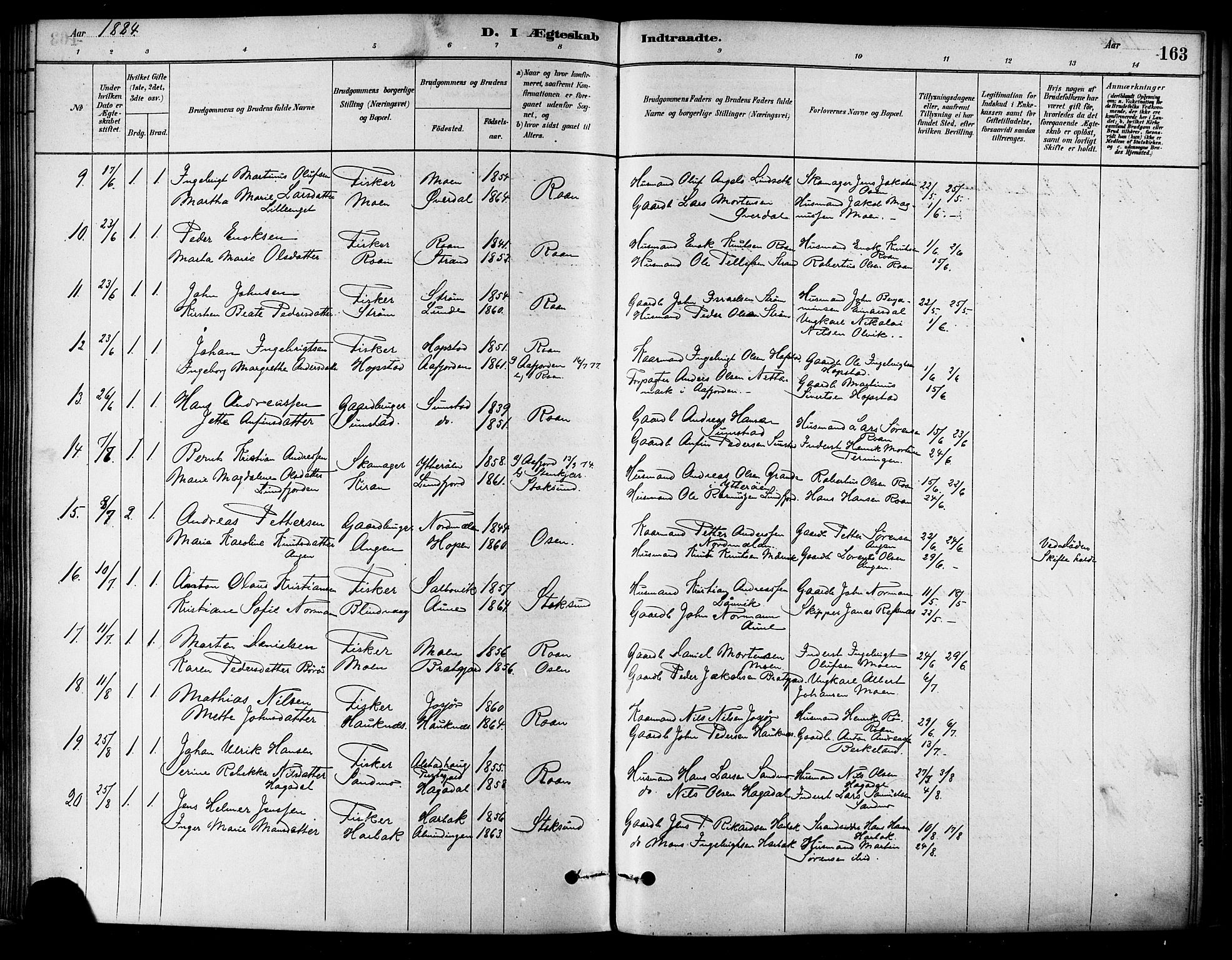 Ministerialprotokoller, klokkerbøker og fødselsregistre - Sør-Trøndelag, SAT/A-1456/657/L0707: Parish register (official) no. 657A08, 1879-1893, p. 163