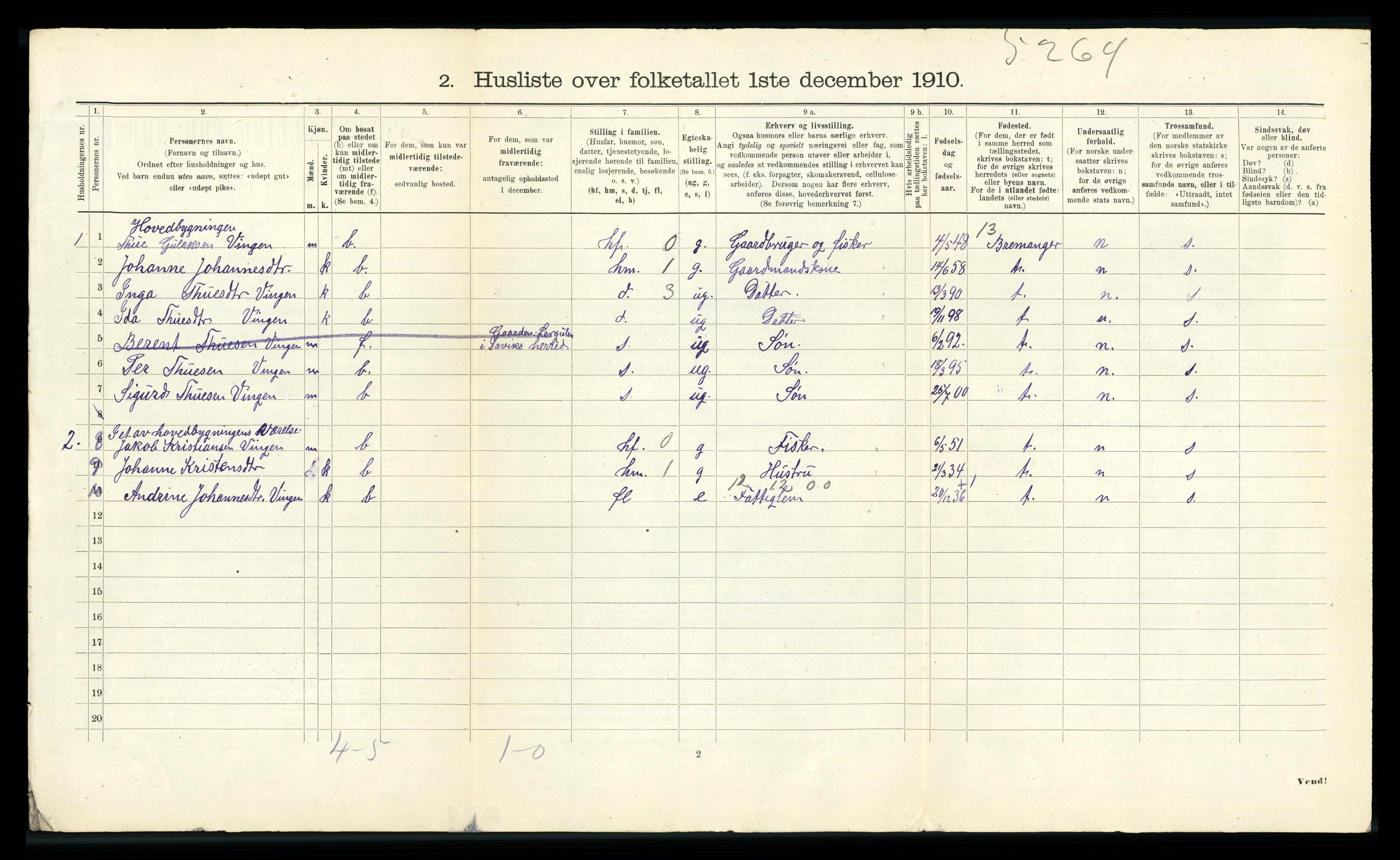 RA, 1910 census for Davik, 1910, p. 685