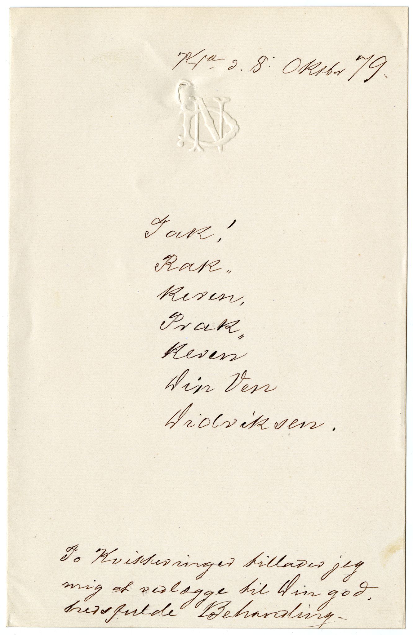 Diderik Maria Aalls brevsamling, NF/Ark-1023/F/L0003: D.M. Aalls brevsamling. D - G, 1797-1889, p. 101