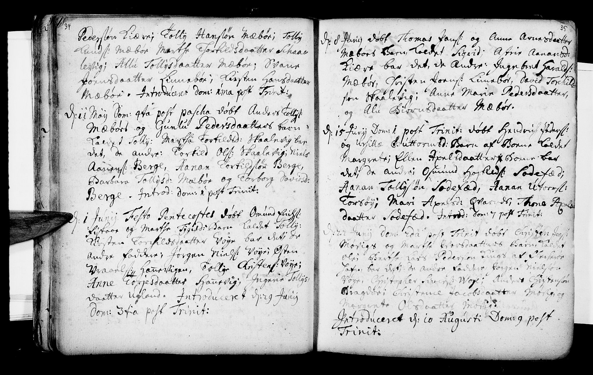 Oddernes sokneprestkontor, AV/SAK-1111-0033/F/Fa/Faa/L0002: Parish register (official) no. A 2, 1719-1764, p. 34-35