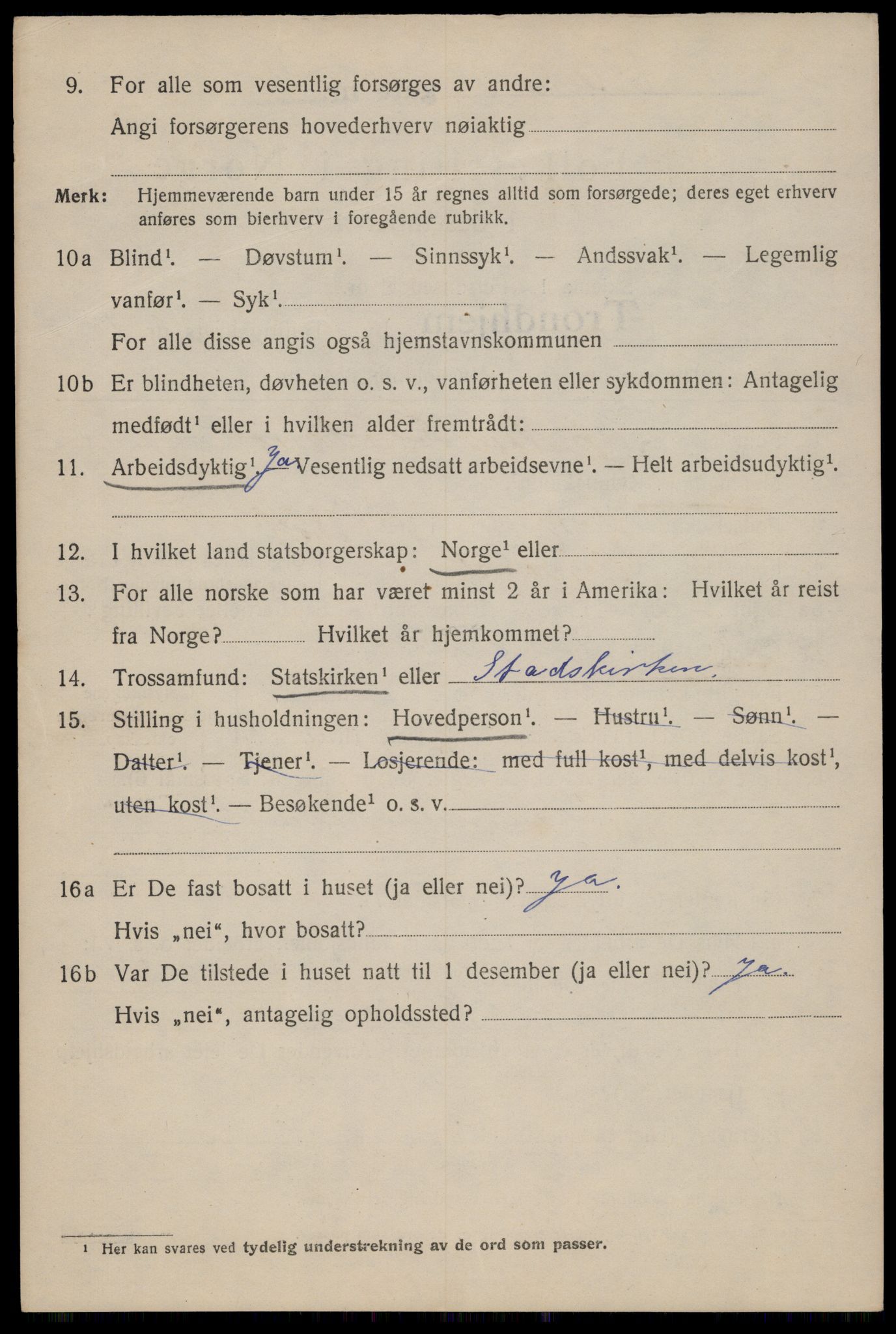 SAT, 1920 census for Trondheim, 1920, p. 44045