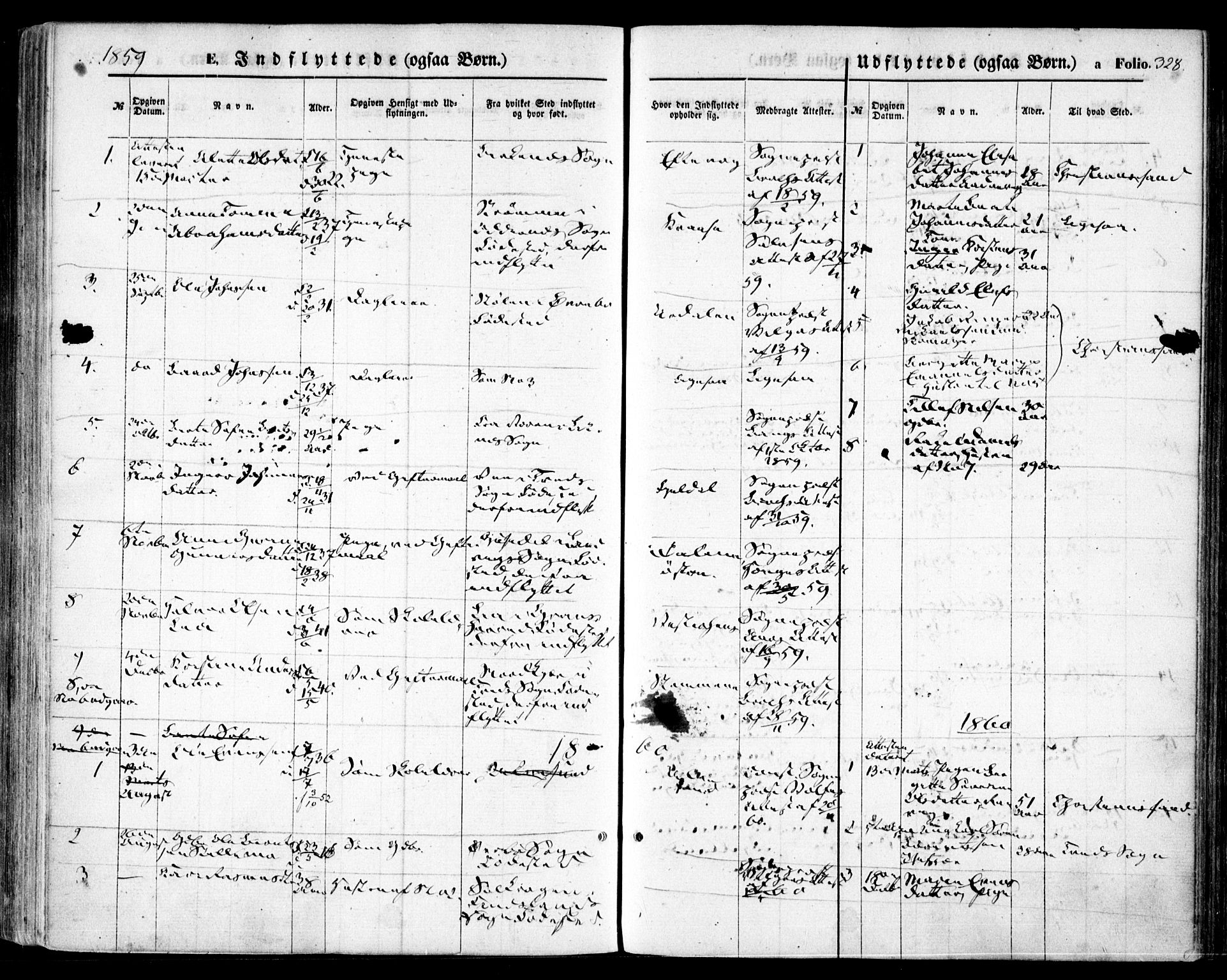 Høvåg sokneprestkontor, SAK/1111-0025/F/Fa/L0004: Parish register (official) no. A 4, 1859-1877, p. 328