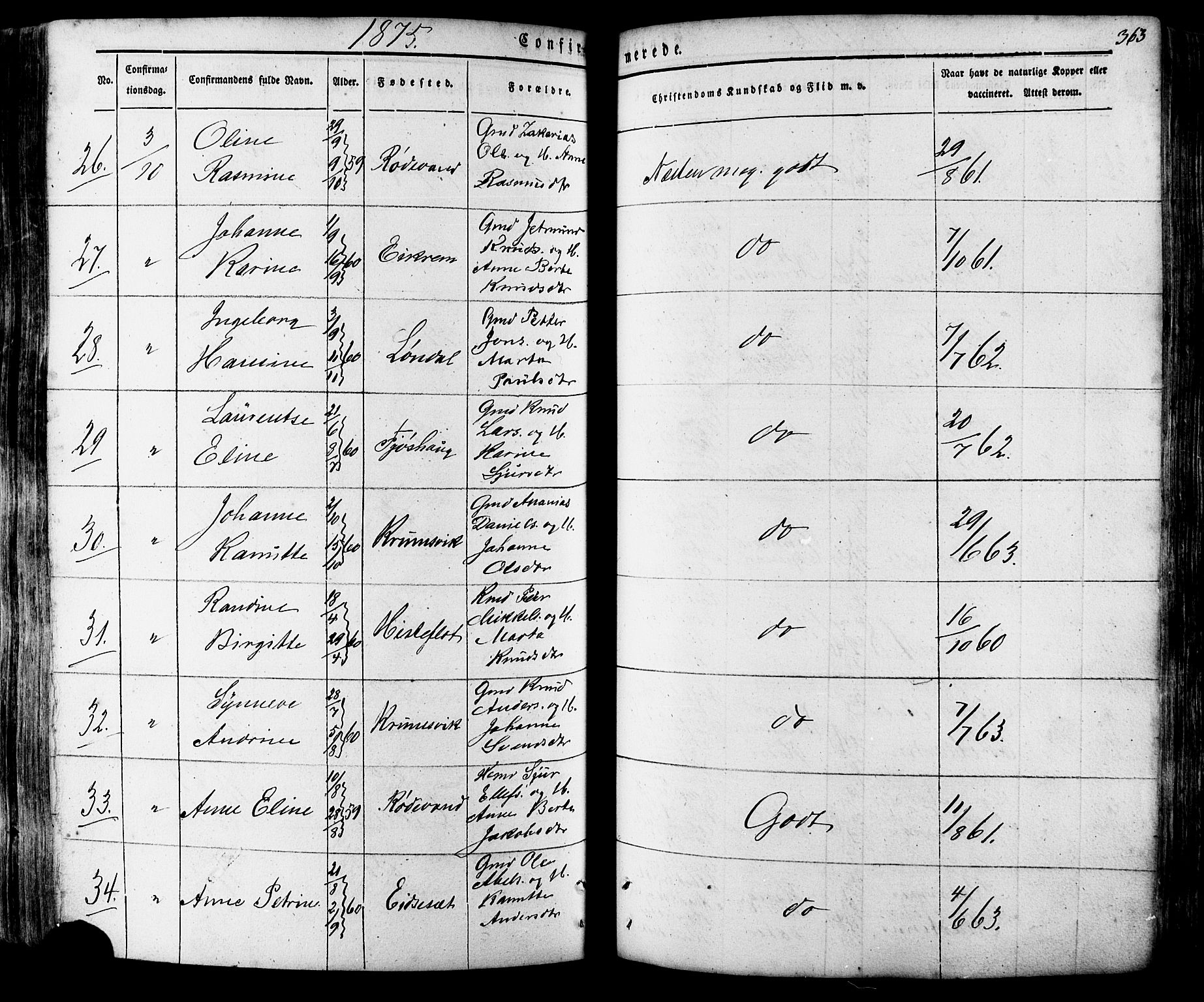 Ministerialprotokoller, klokkerbøker og fødselsregistre - Møre og Romsdal, AV/SAT-A-1454/511/L0140: Parish register (official) no. 511A07, 1851-1878, p. 363