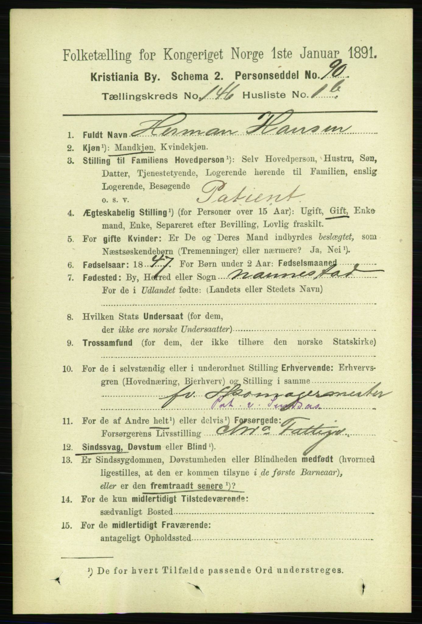 RA, 1891 census for 0301 Kristiania, 1891, p. 80633
