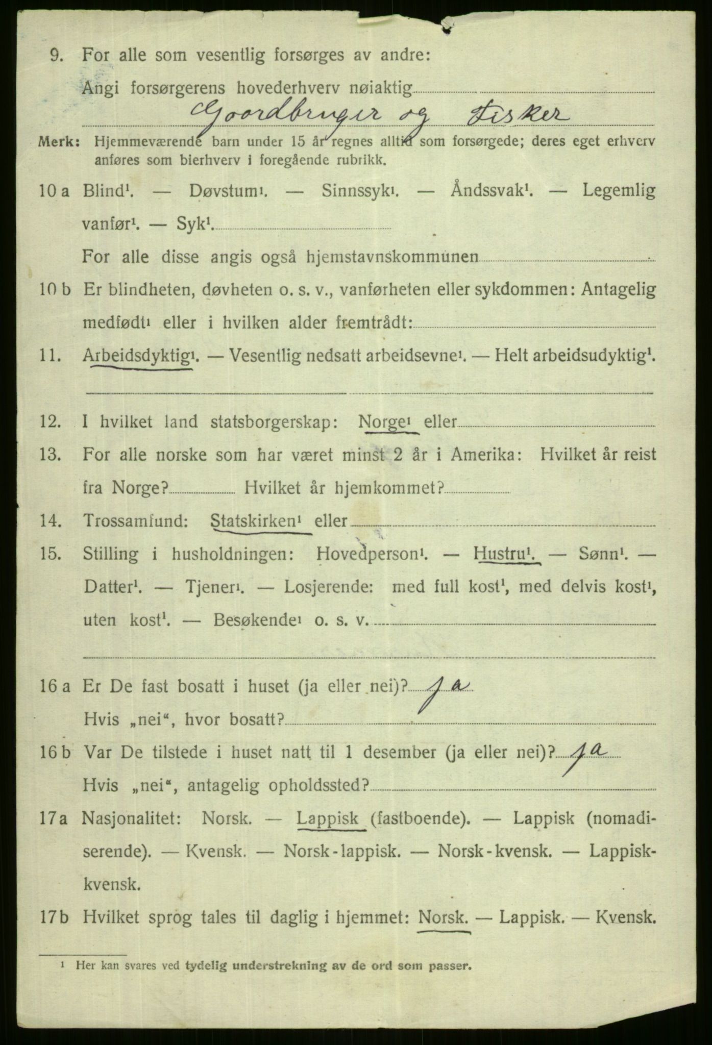 SATØ, 1920 census for Kvænangen, 1920, p. 603