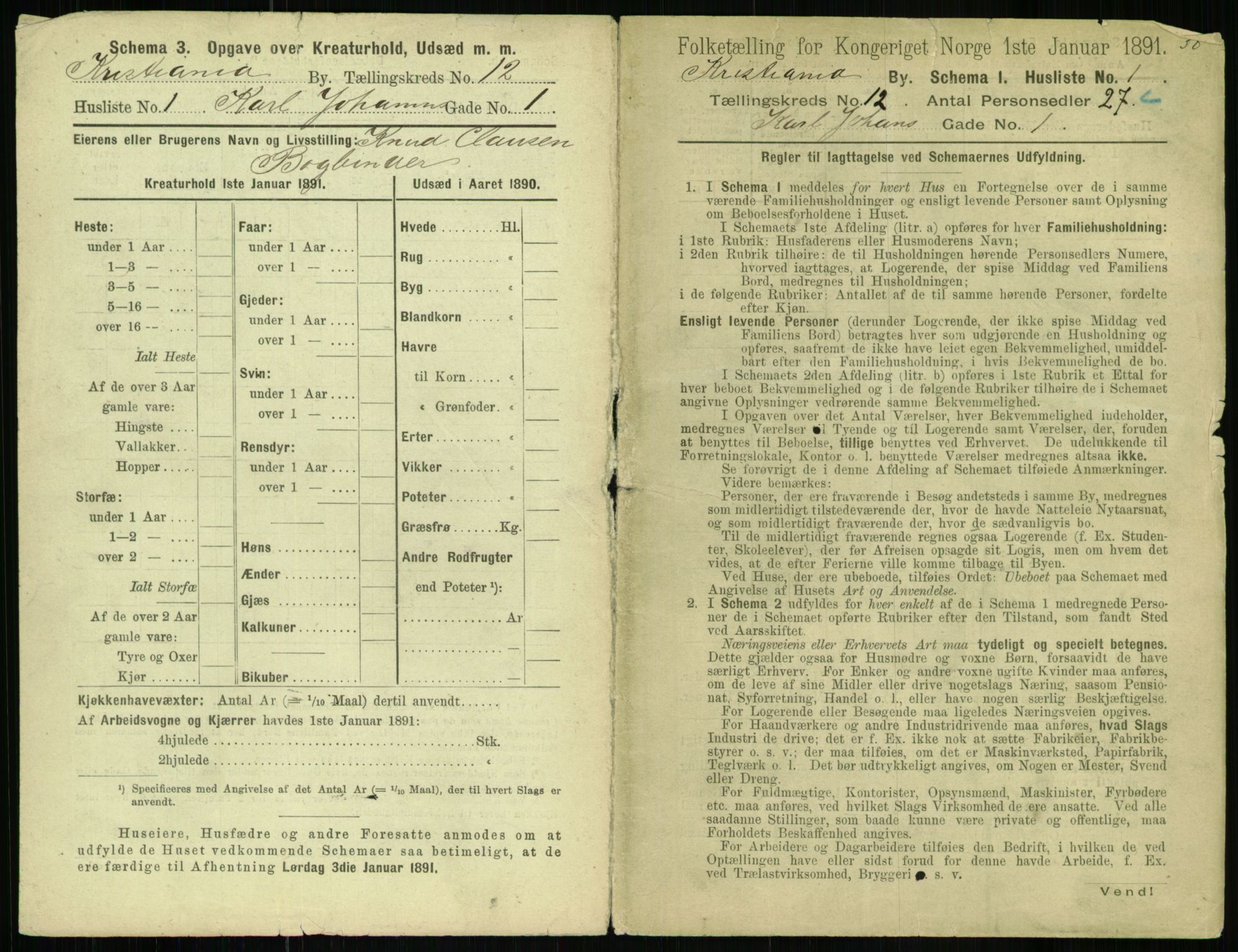 RA, 1891 census for 0301 Kristiania, 1891, p. 5380