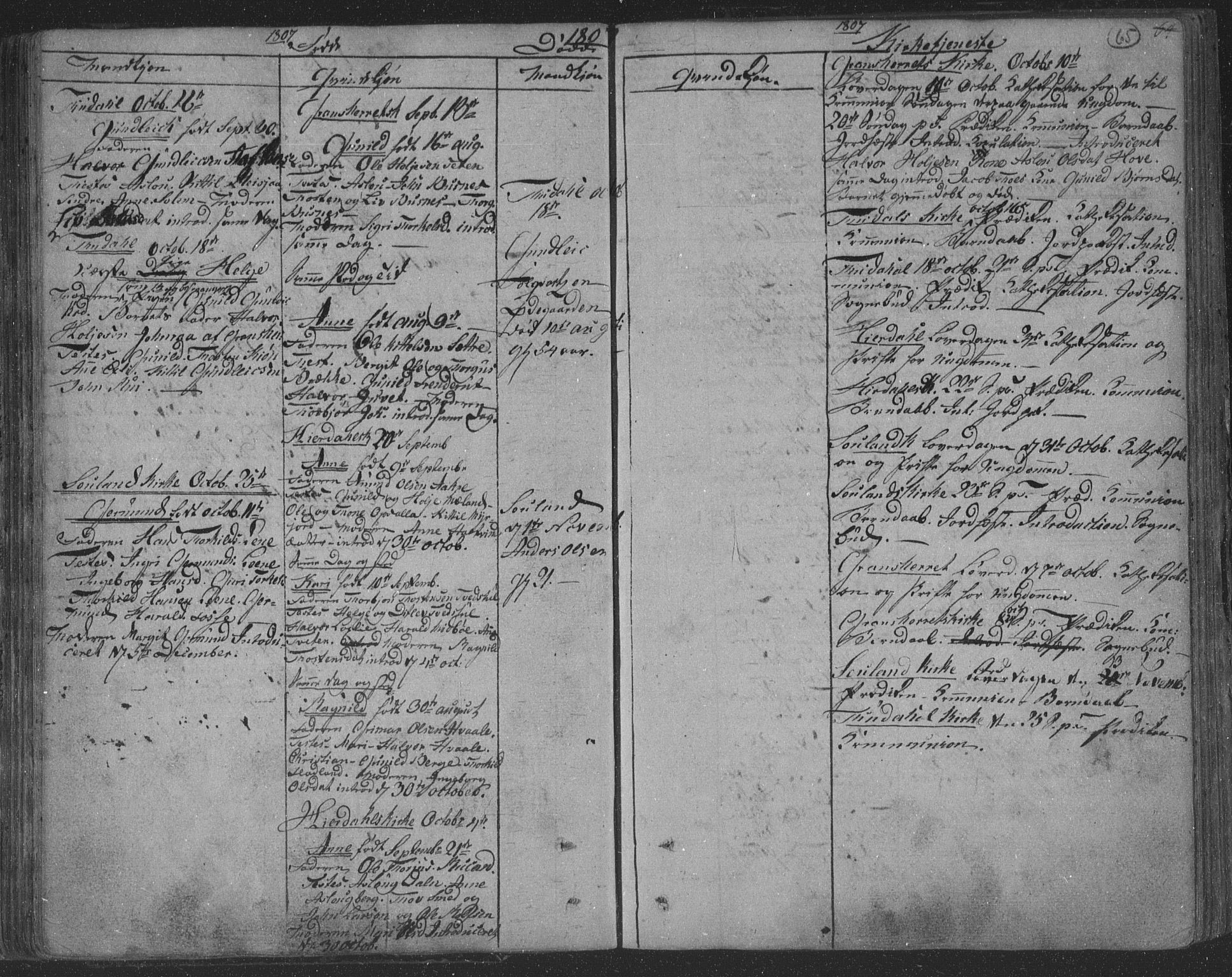 Hjartdal kirkebøker, AV/SAKO-A-270/F/Fa/L0006: Parish register (official) no. I 6, 1801-1814, p. 65