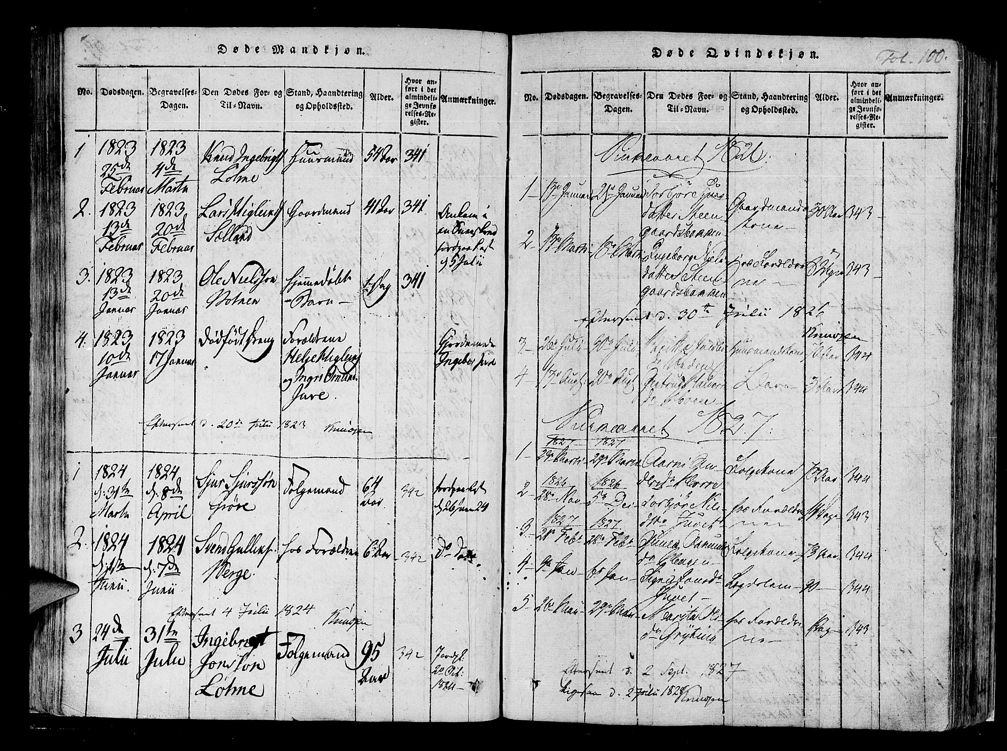 Røldal sokneprestembete, SAB/A-100247: Parish register (official) no. A 2, 1817-1856, p. 100