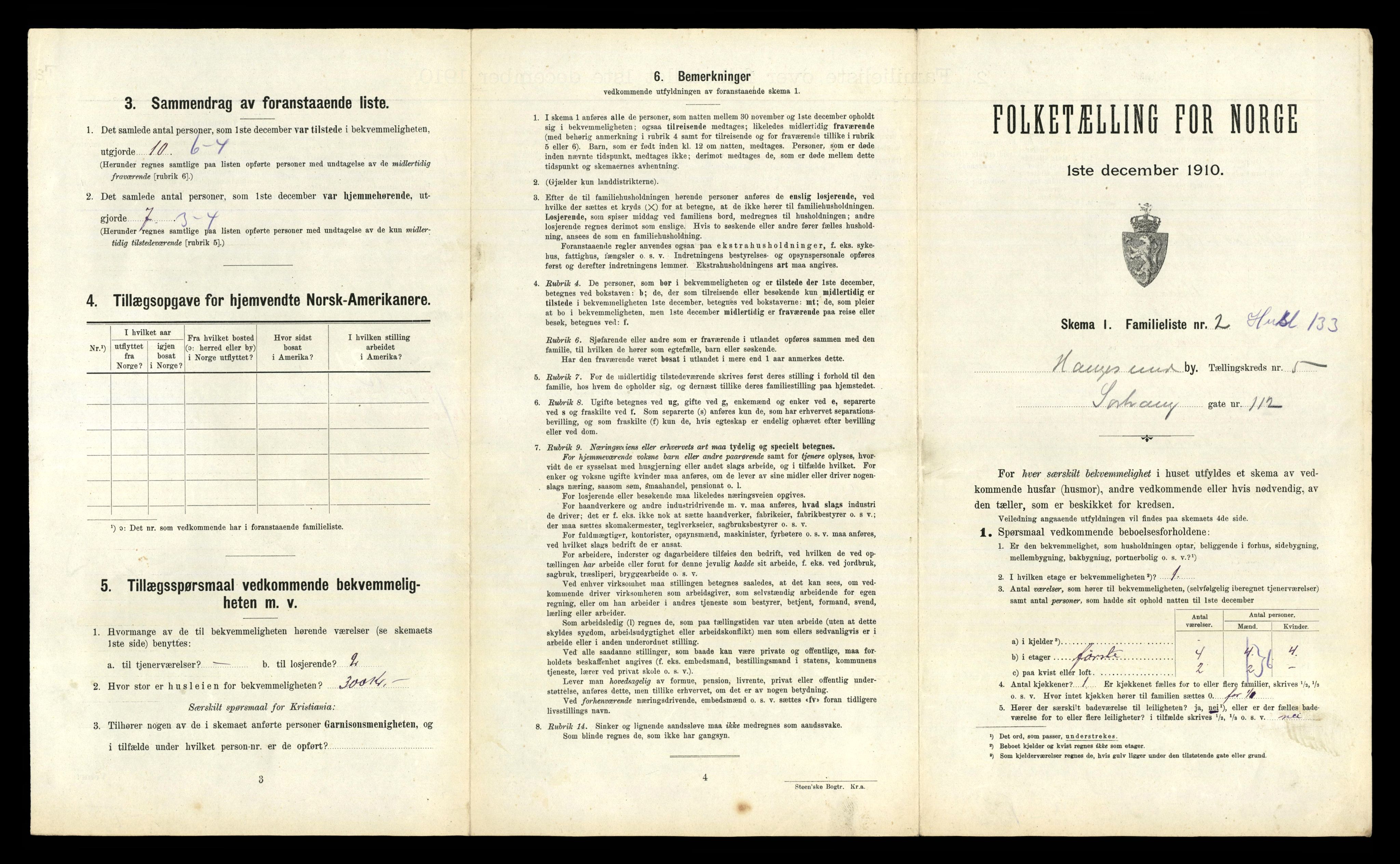 RA, 1910 census for Haugesund, 1910, p. 3994