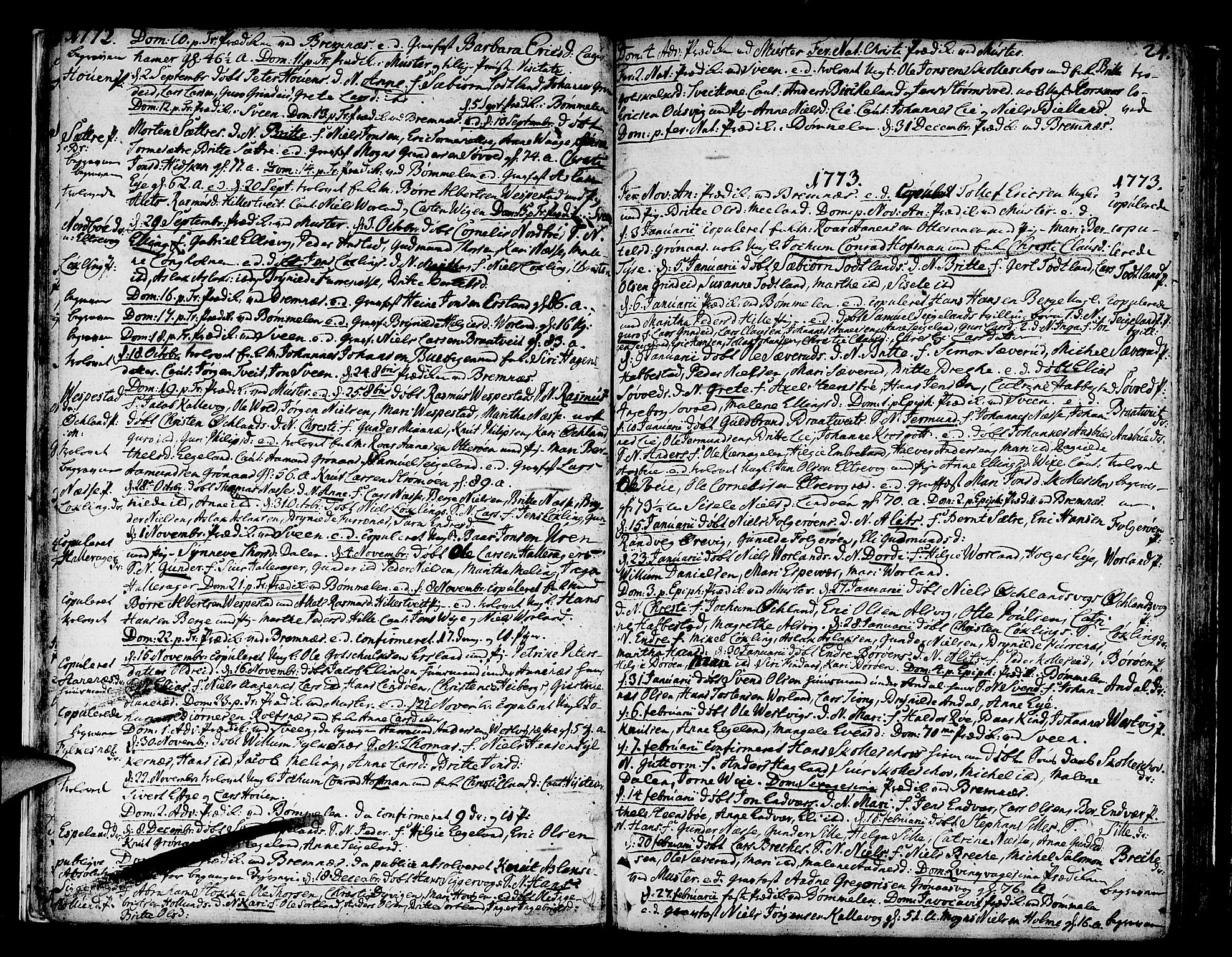 Finnås sokneprestembete, SAB/A-99925/H/Ha/Haa/Haaa/L0003: Parish register (official) no. A 3, 1765-1803, p. 24