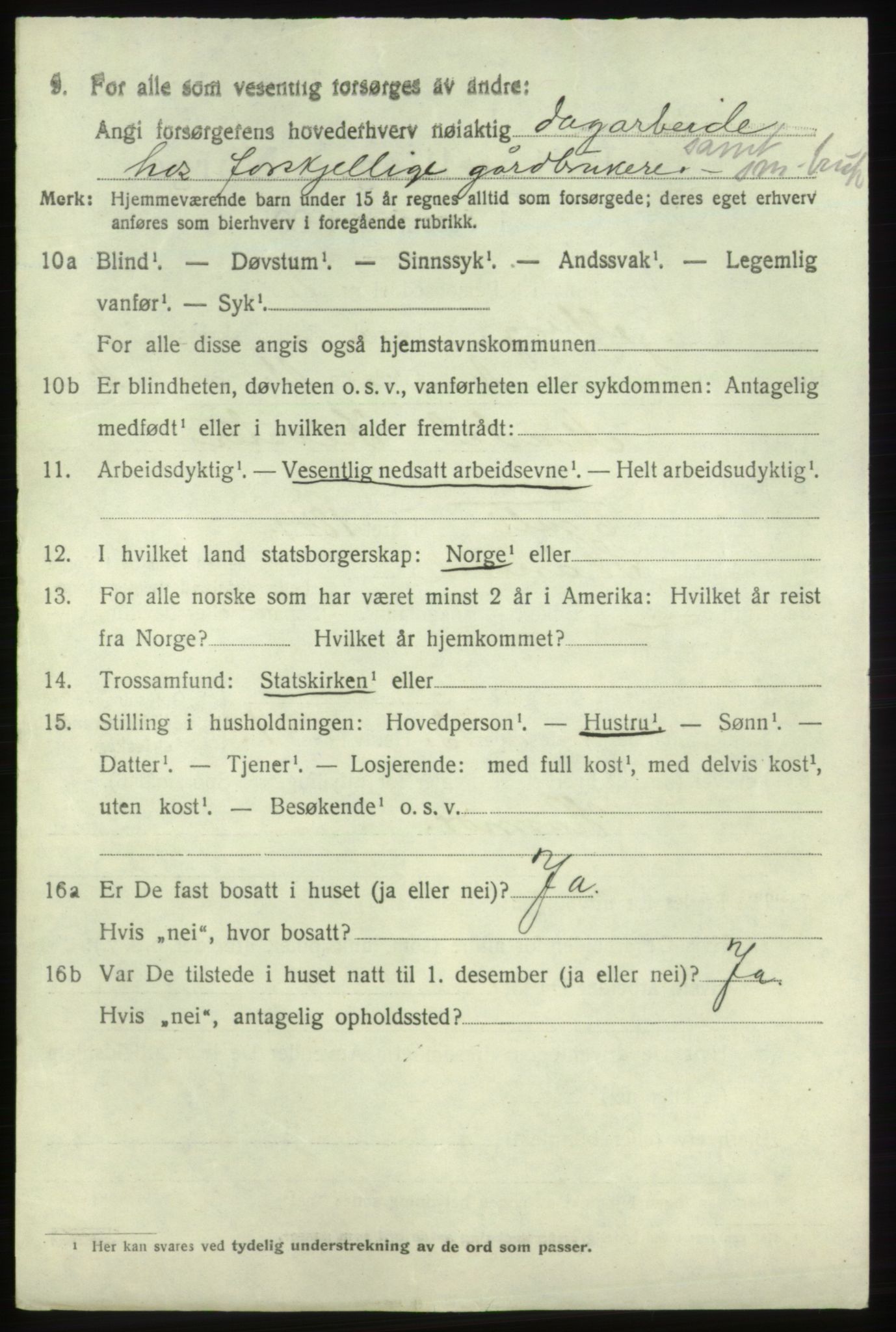 SAB, 1920 census for Fjelberg, 1920, p. 1566