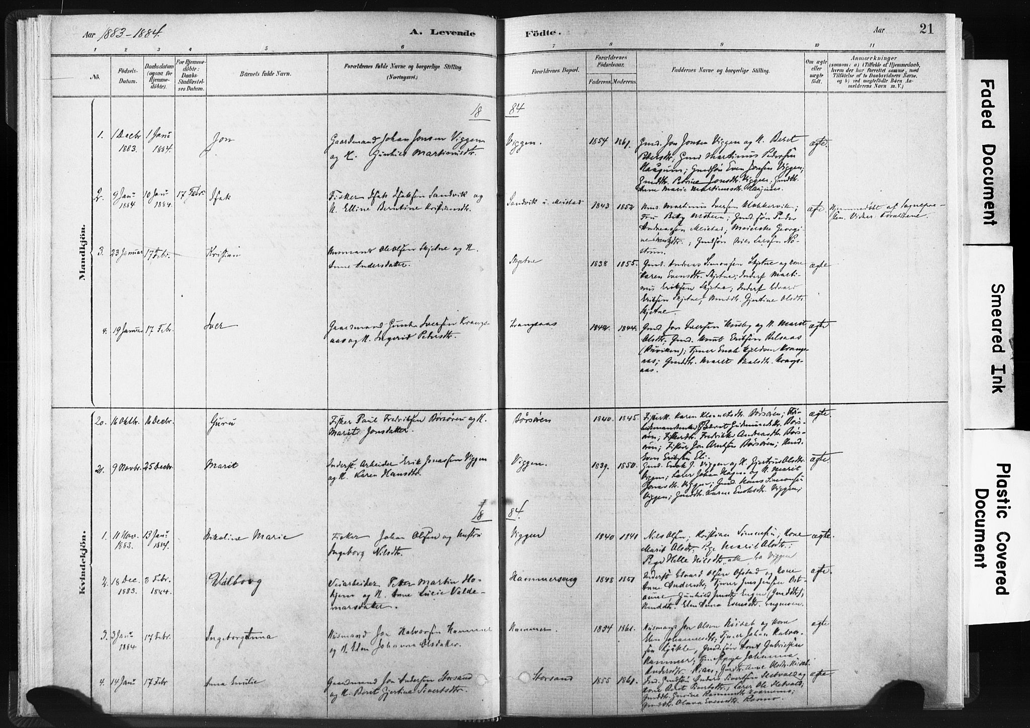 Ministerialprotokoller, klokkerbøker og fødselsregistre - Sør-Trøndelag, AV/SAT-A-1456/665/L0773: Parish register (official) no. 665A08, 1879-1905, p. 21