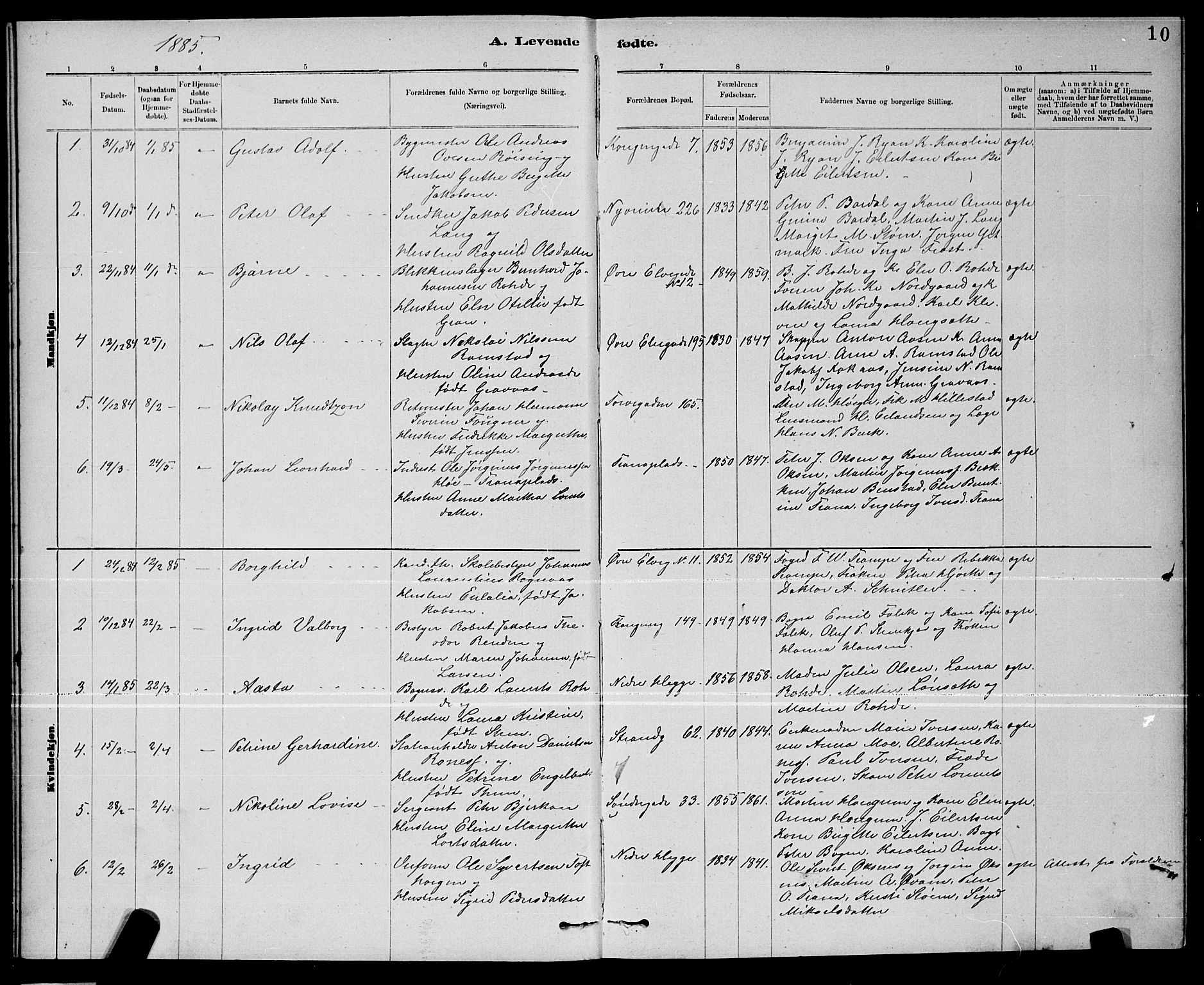 Ministerialprotokoller, klokkerbøker og fødselsregistre - Nord-Trøndelag, SAT/A-1458/739/L0374: Parish register (copy) no. 739C02, 1883-1898, p. 10