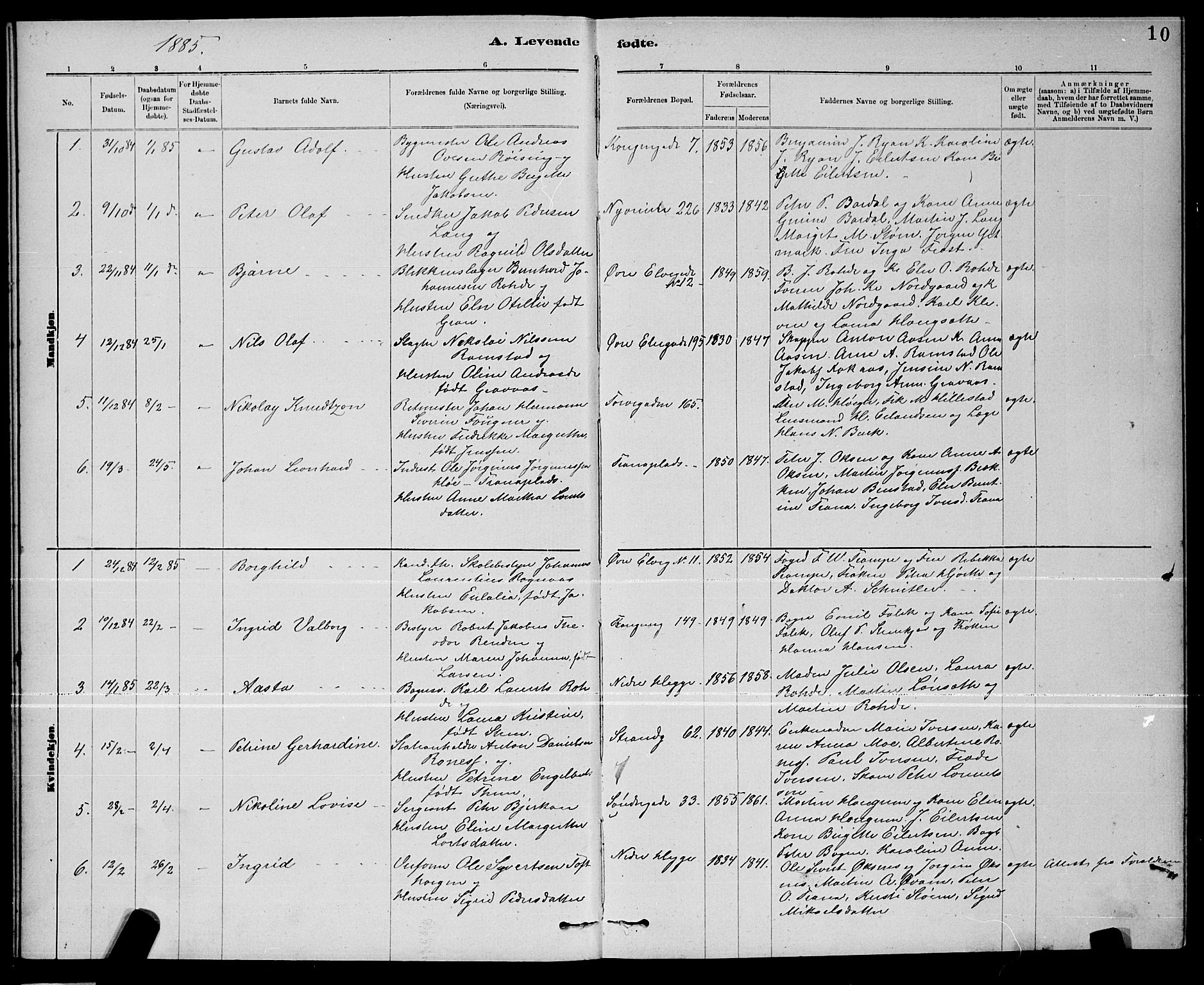 Ministerialprotokoller, klokkerbøker og fødselsregistre - Nord-Trøndelag, AV/SAT-A-1458/739/L0374: Parish register (copy) no. 739C02, 1883-1898, p. 10