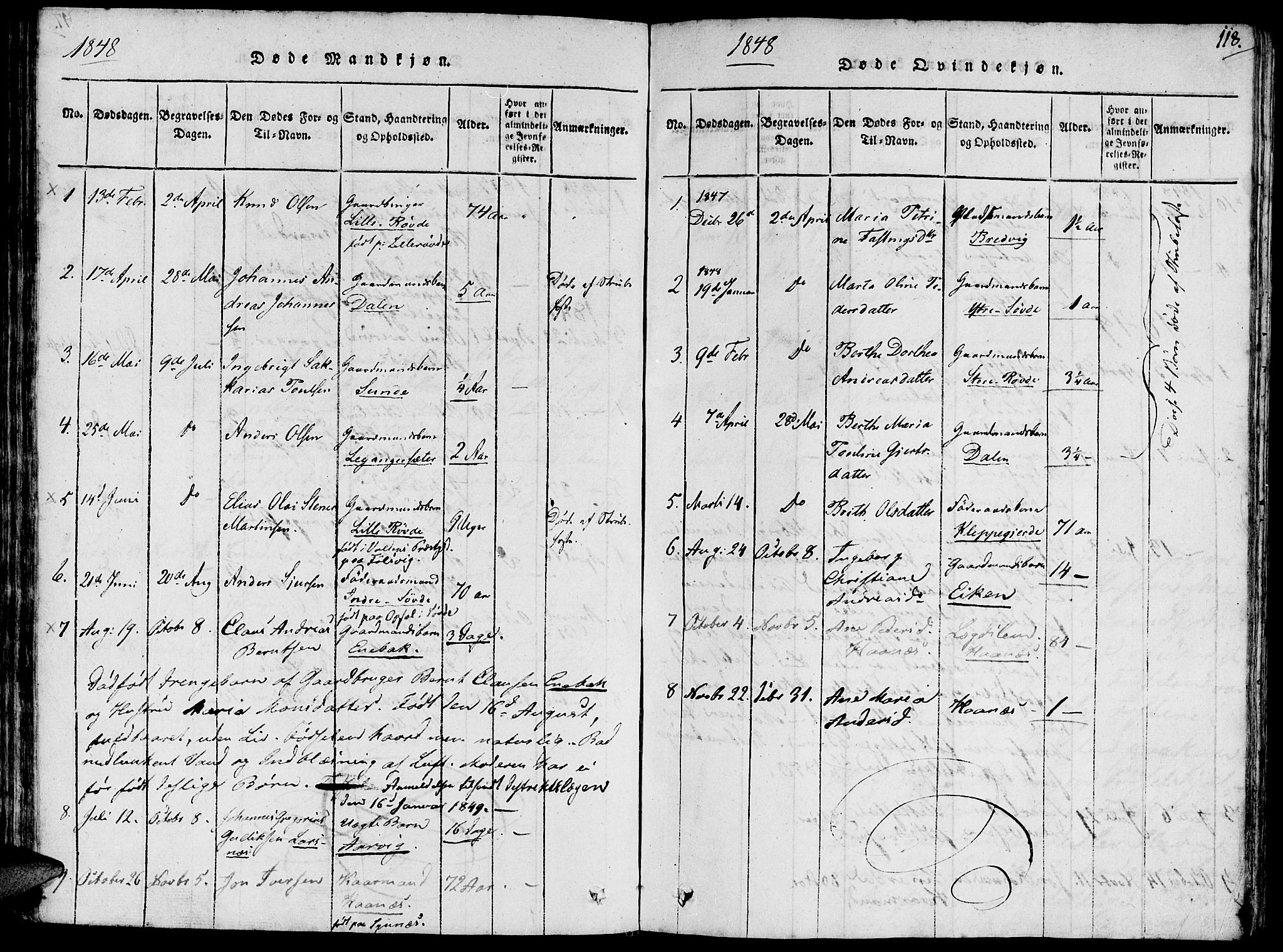 Ministerialprotokoller, klokkerbøker og fødselsregistre - Møre og Romsdal, AV/SAT-A-1454/504/L0054: Parish register (official) no. 504A01, 1816-1861, p. 118