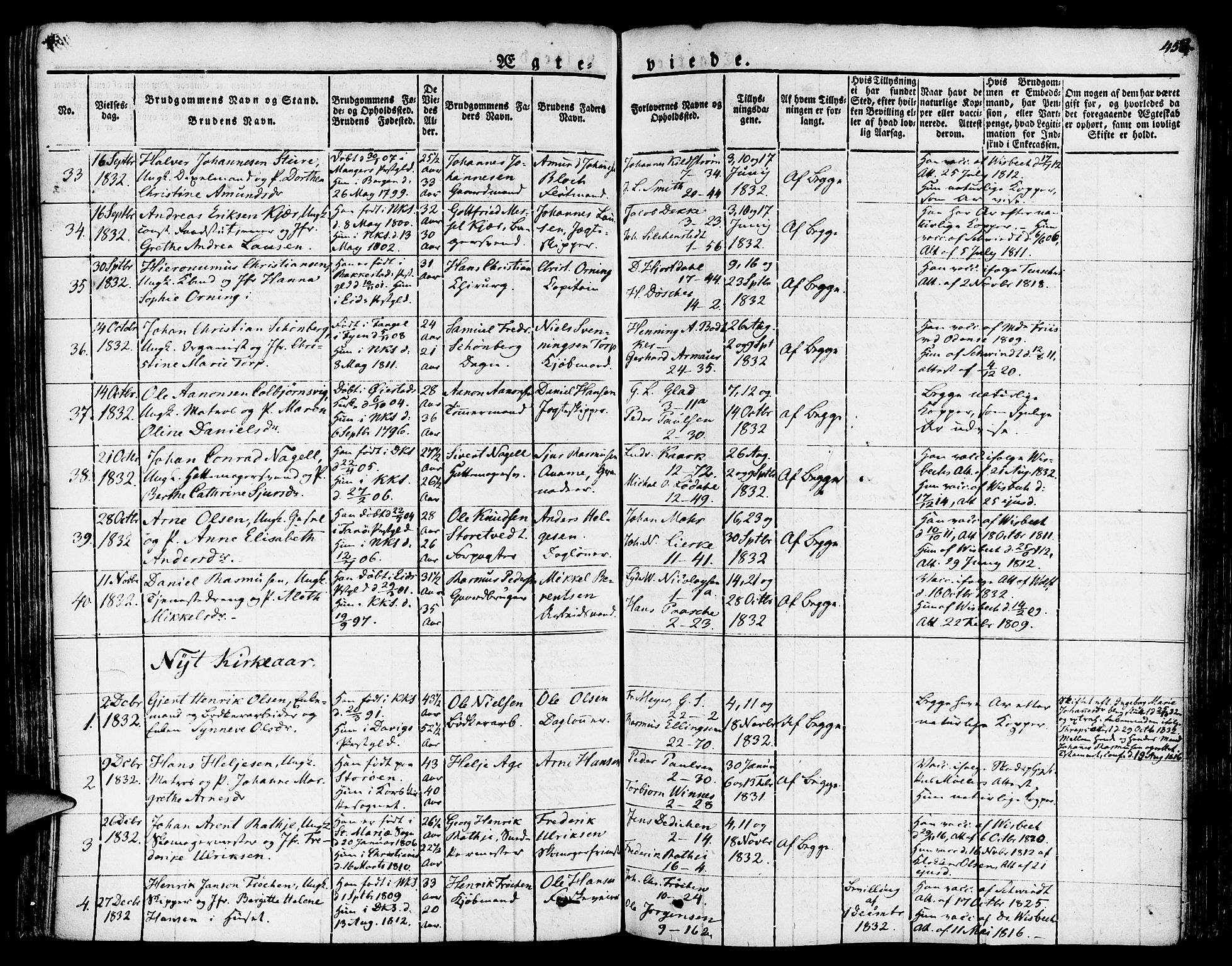 Nykirken Sokneprestembete, SAB/A-77101/H/Haa/L0012: Parish register (official) no. A 12, 1821-1844, p. 458