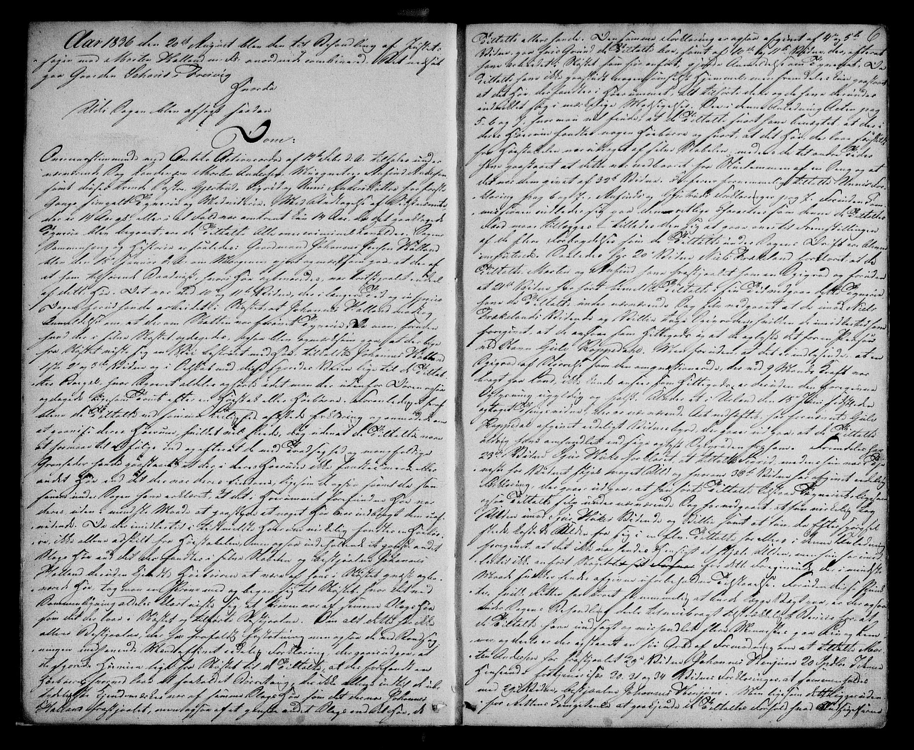 Ytre Sogn tingrett, AV/SAB-A-2601/1/F/Fa/L0050: Tingbok (justisprotokoll), 1836-1846, p. 5b-6a