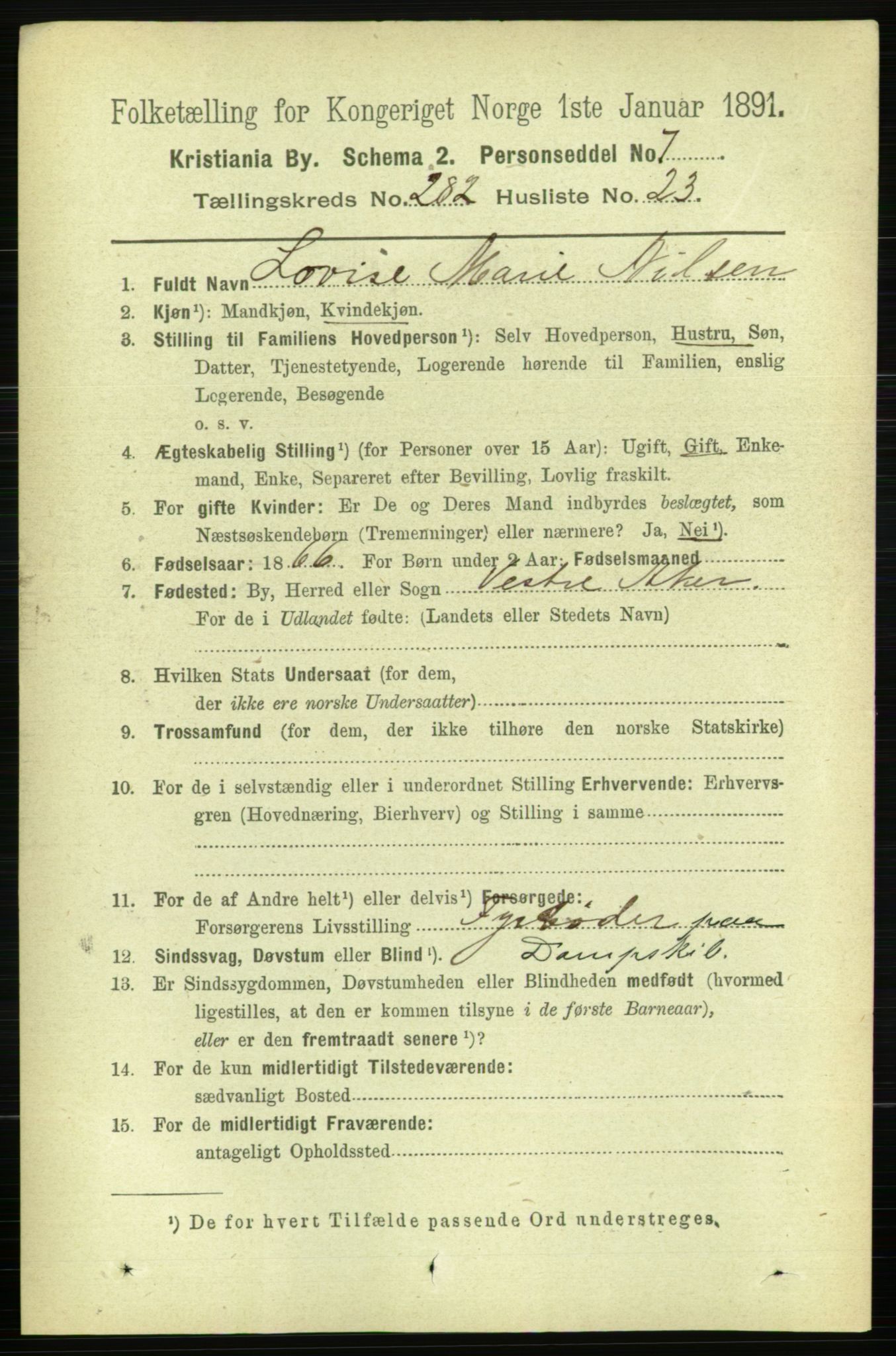 RA, 1891 census for 0301 Kristiania, 1891, p. 172442