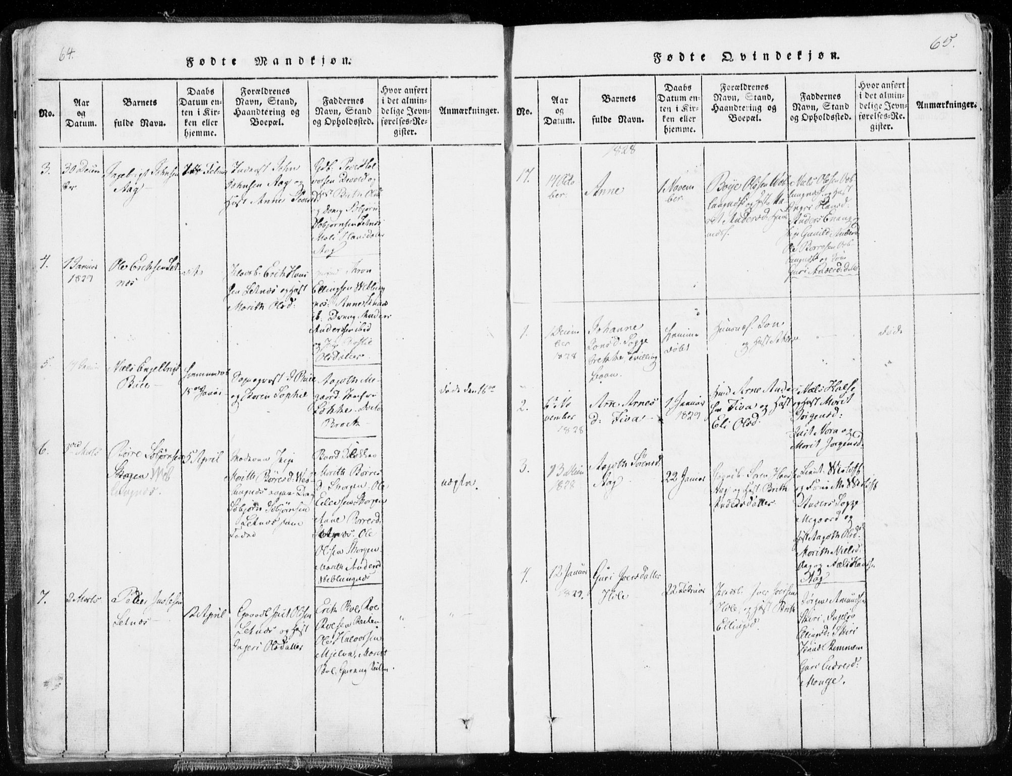 Ministerialprotokoller, klokkerbøker og fødselsregistre - Møre og Romsdal, AV/SAT-A-1454/544/L0571: Parish register (official) no. 544A04, 1818-1853, p. 64-65