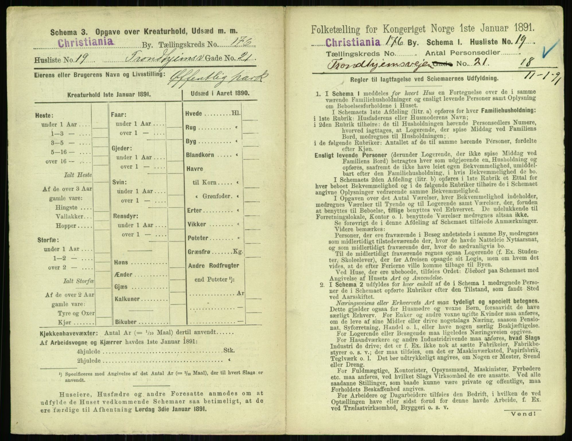 RA, 1891 census for 0301 Kristiania, 1891, p. 105609