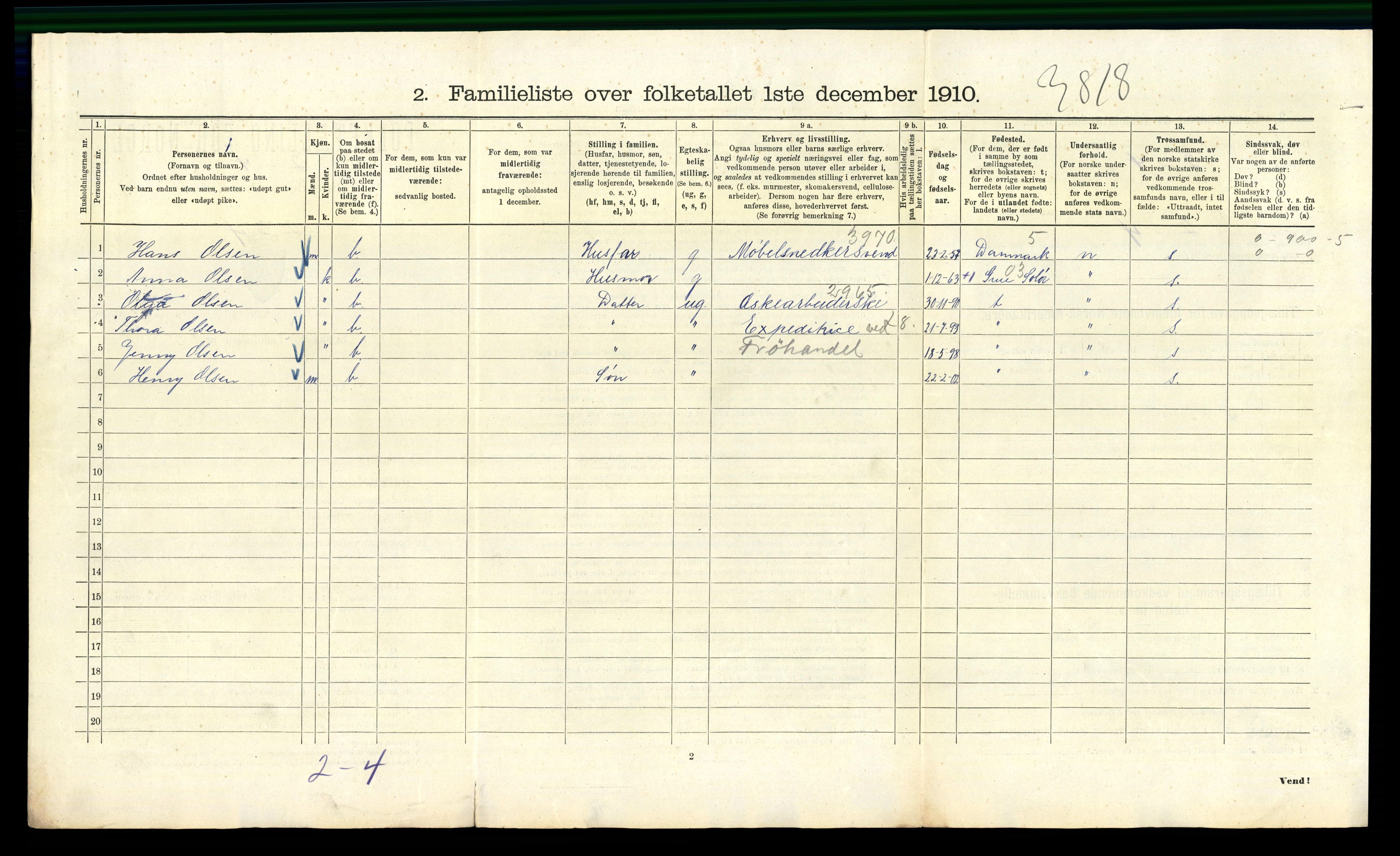 RA, 1910 census for Kristiania, 1910, p. 48164