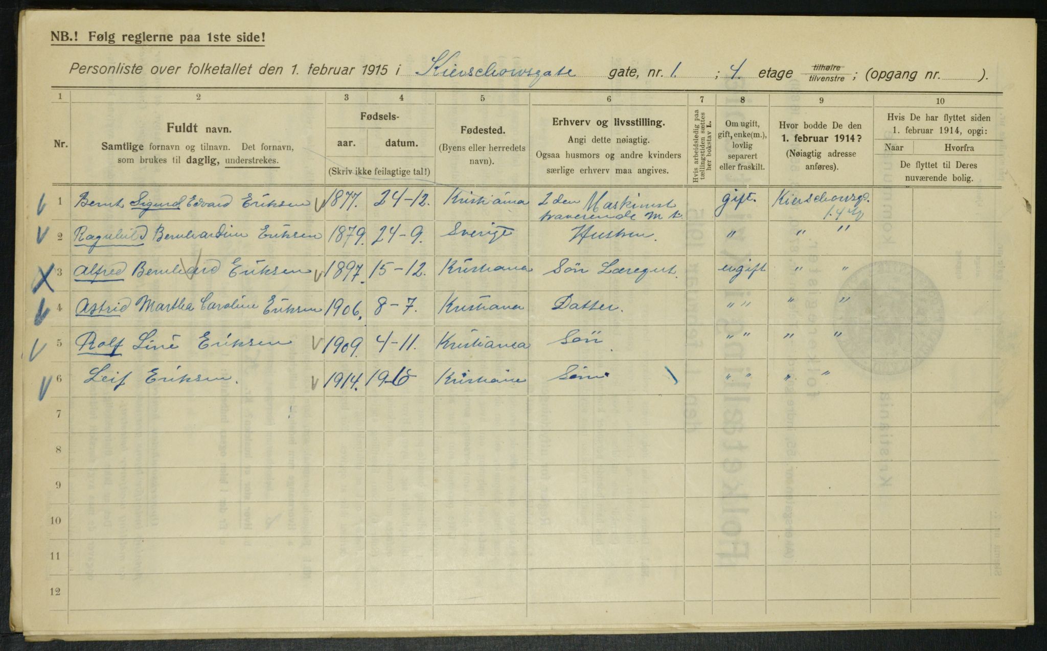 OBA, Municipal Census 1915 for Kristiania, 1915, p. 48921