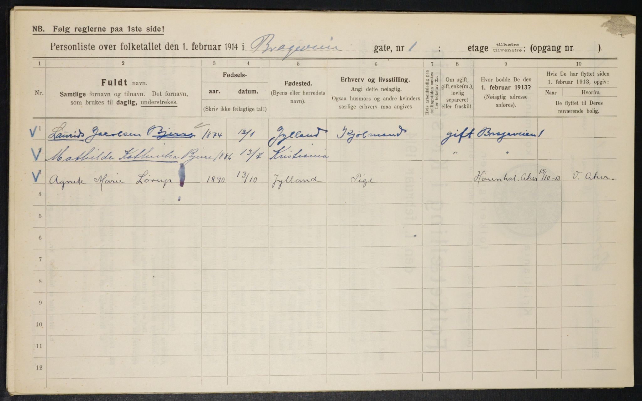 OBA, Municipal Census 1914 for Kristiania, 1914, p. 8055