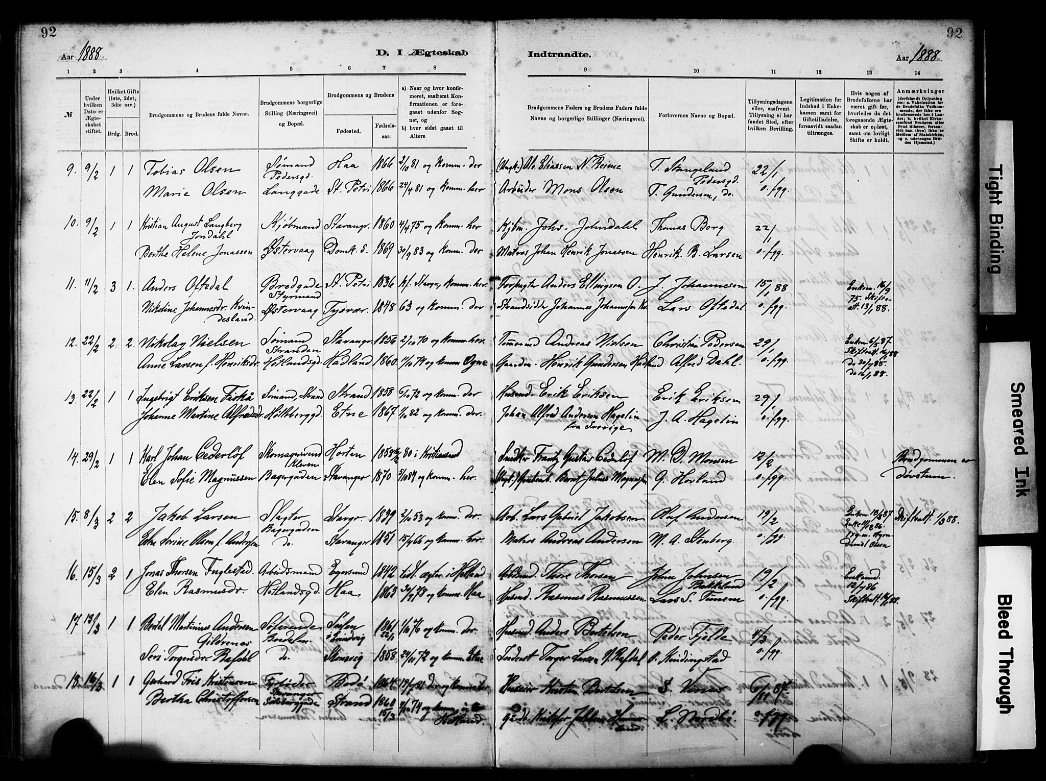 St. Petri sokneprestkontor, SAST/A-101813/001/30/30BA/L0018: Parish register (official) no. A 19, 1879-1900, p. 92