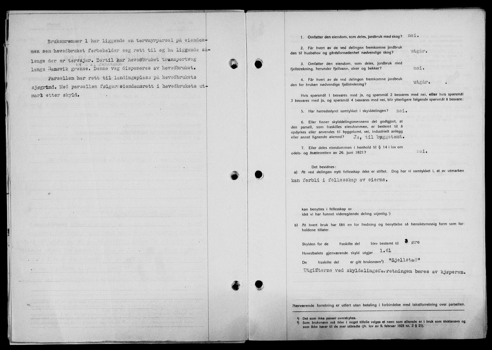 Lofoten sorenskriveri, SAT/A-0017/1/2/2C/L0014a: Mortgage book no. 14a, 1946-1946, Diary no: : 1374/1946