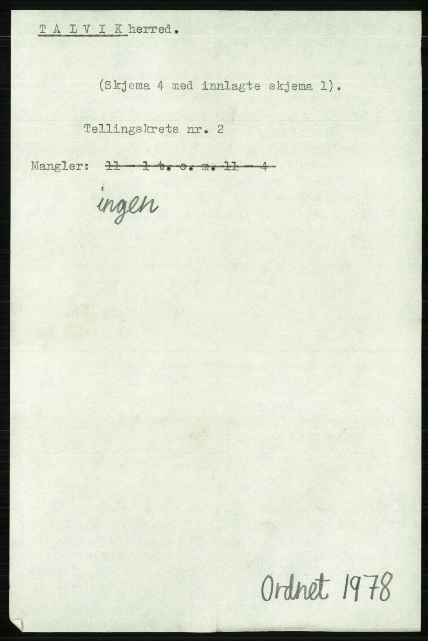 SATØ, 1920 census for Talvik, 1920, p. 1543