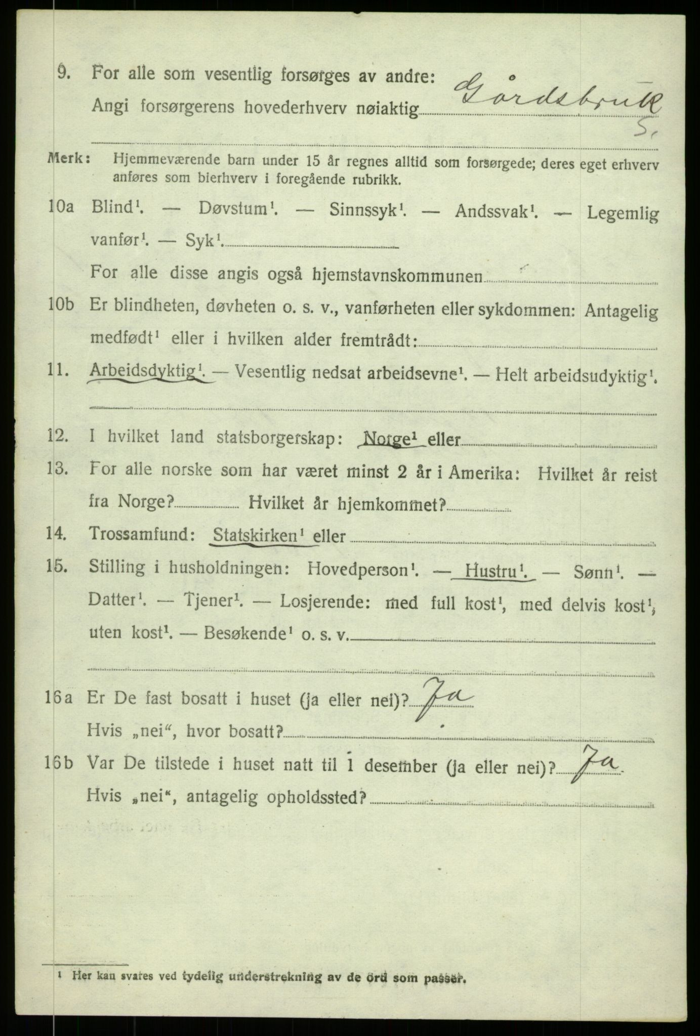 SAB, 1920 census for Alversund, 1920, p. 1533