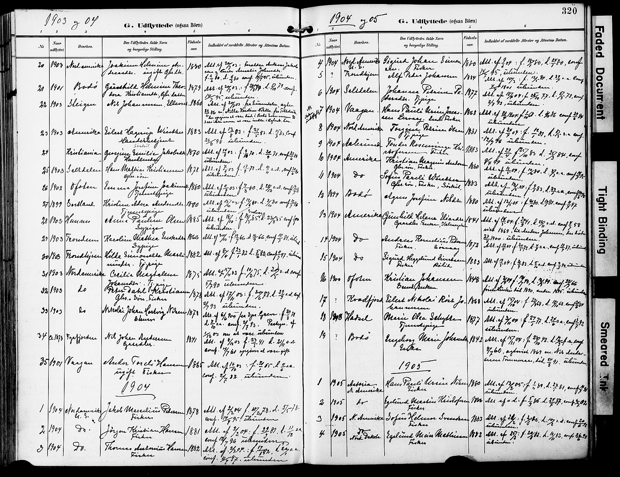 Ministerialprotokoller, klokkerbøker og fødselsregistre - Nordland, AV/SAT-A-1459/859/L0848: Parish register (official) no. 859A08, 1900-1912, p. 320