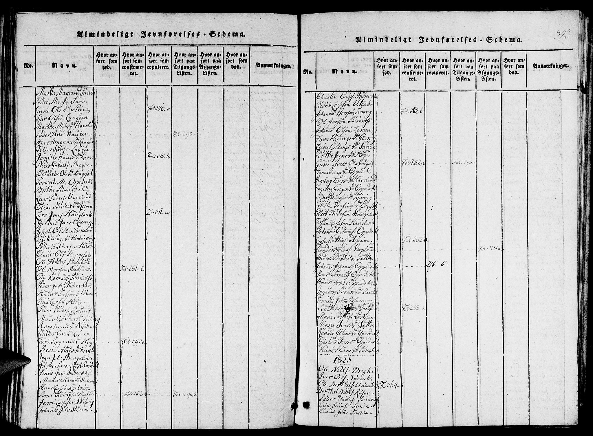 Gulen sokneprestembete, AV/SAB-A-80201/H/Haa/Haaa/L0018: Parish register (official) no. A 18, 1816-1825, p. 342