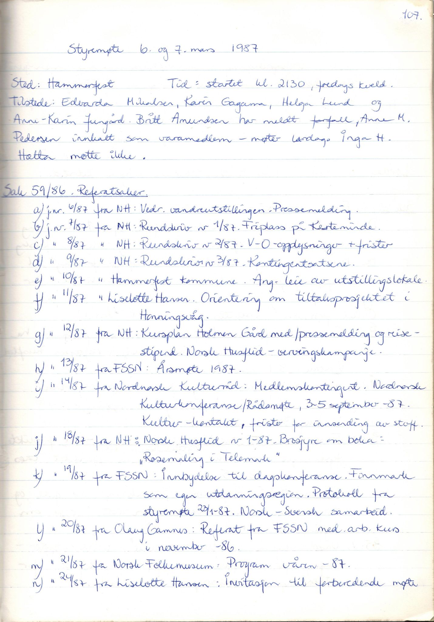 Finnmark Husflidslag, FMFB/A-1134/A/L0003: Møtebok, 1983-1994, p. 145