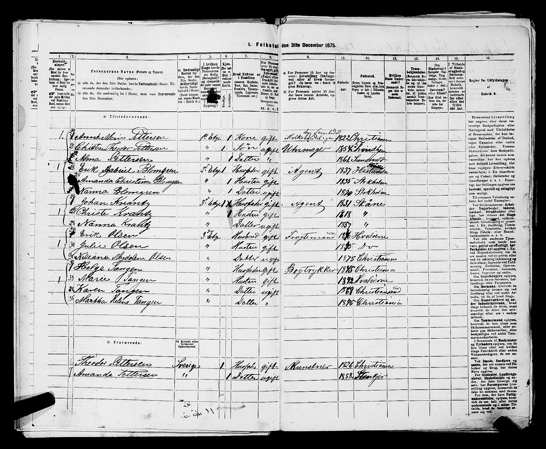 RA, 1875 census for 0301 Kristiania, 1875, p. 2147