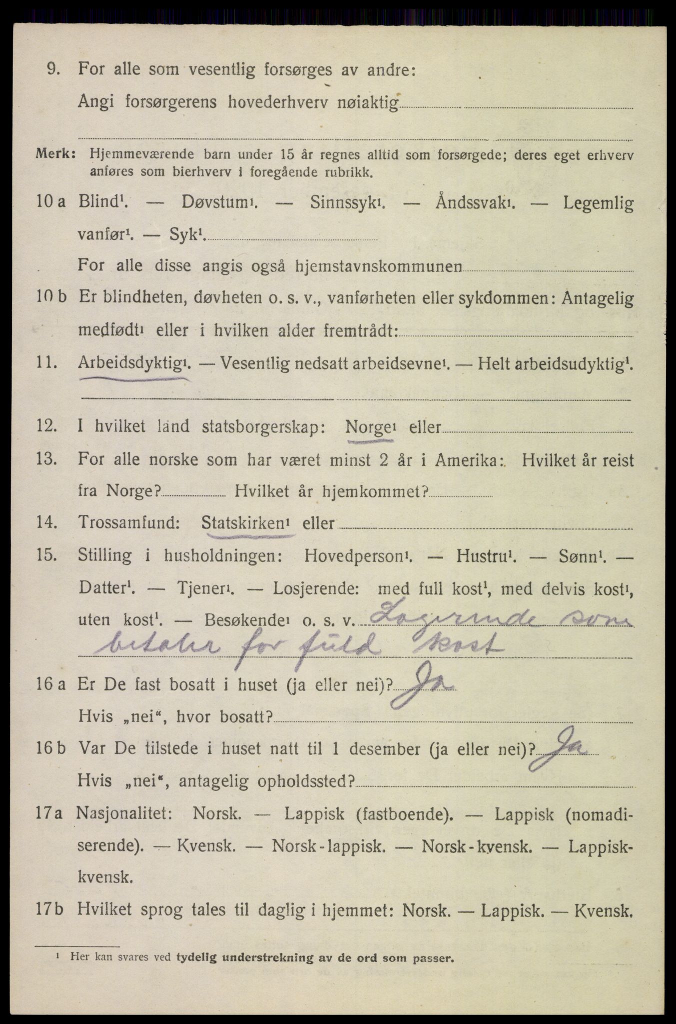 SAT, 1920 census for Bø, 1920, p. 7283