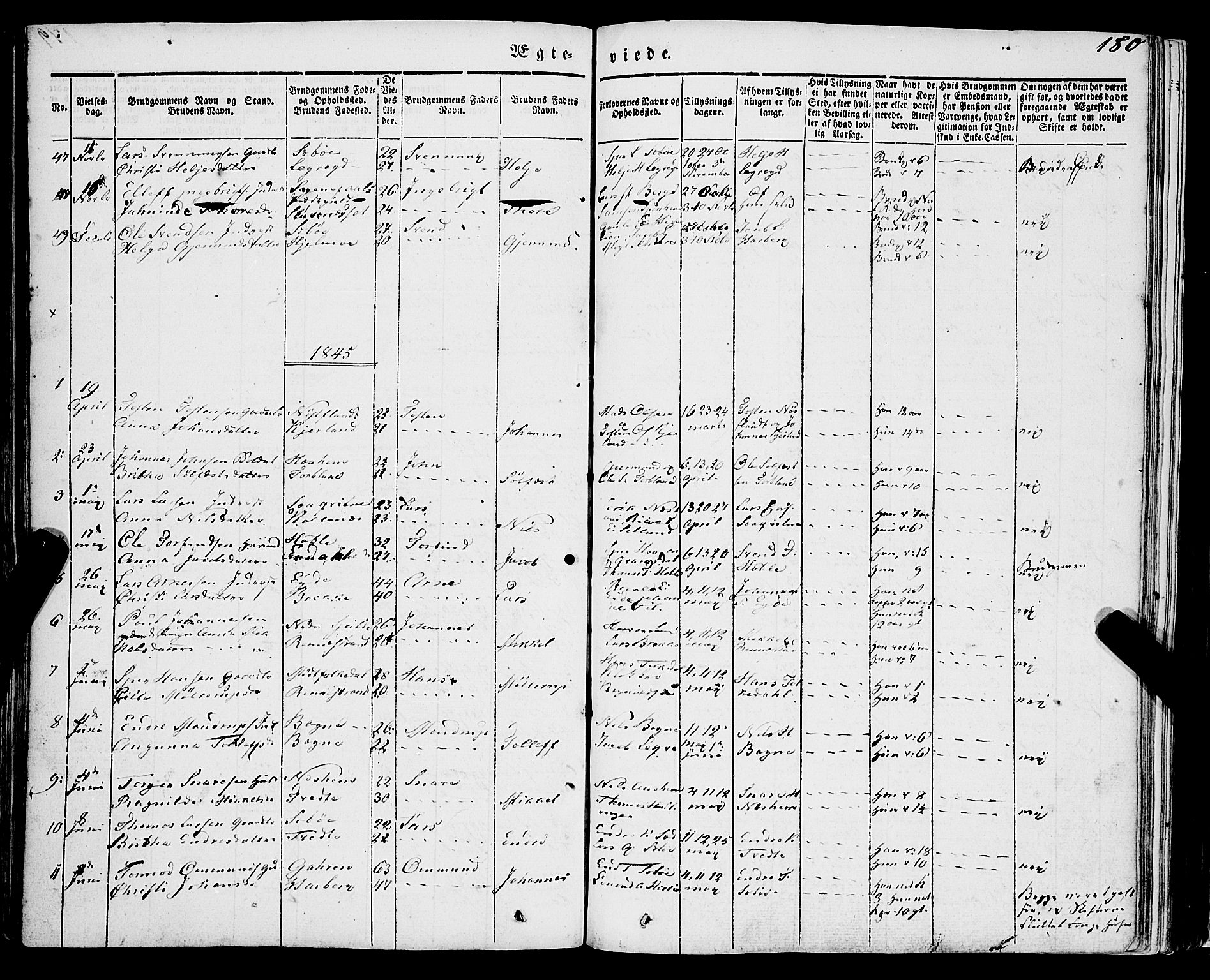 Ulvik sokneprestembete, AV/SAB-A-78801/H/Haa: Parish register (official) no. A 12, 1839-1853, p. 180