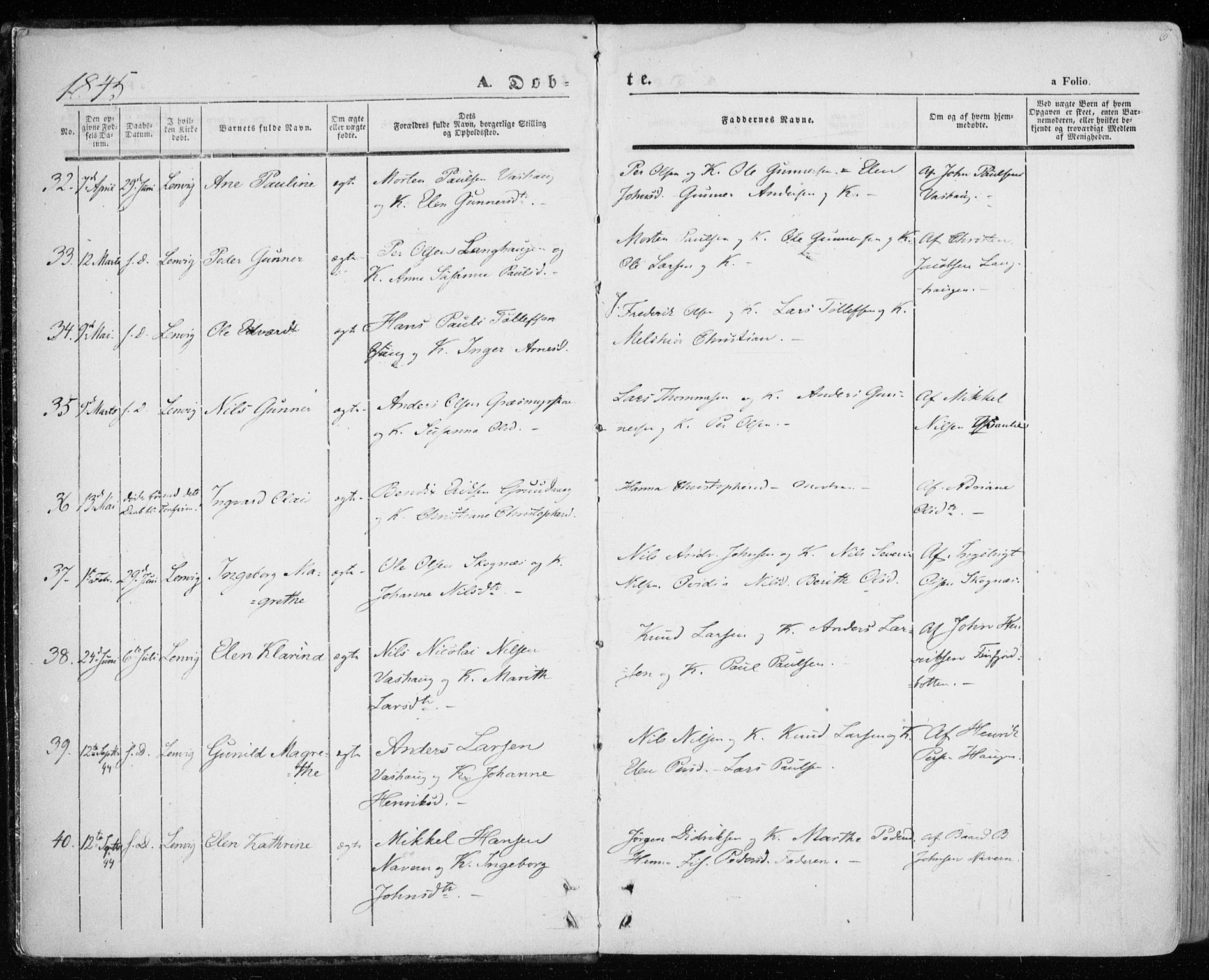 Lenvik sokneprestembete, SATØ/S-1310/H/Ha/Haa/L0006kirke: Parish register (official) no. 6, 1845-1854, p. 6